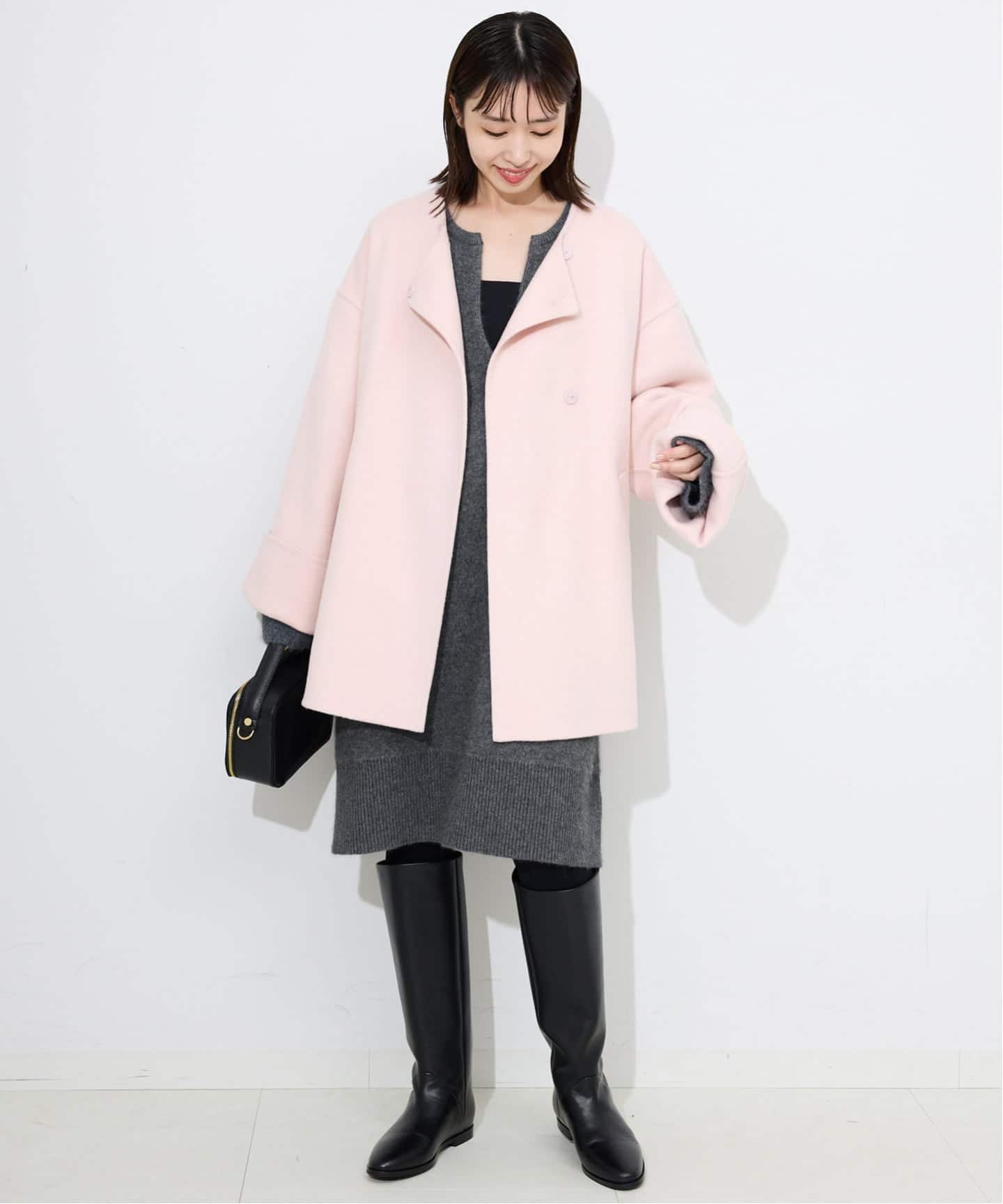 追加》ウォッシャブルファーリーミニワンピース（ニットワンピース