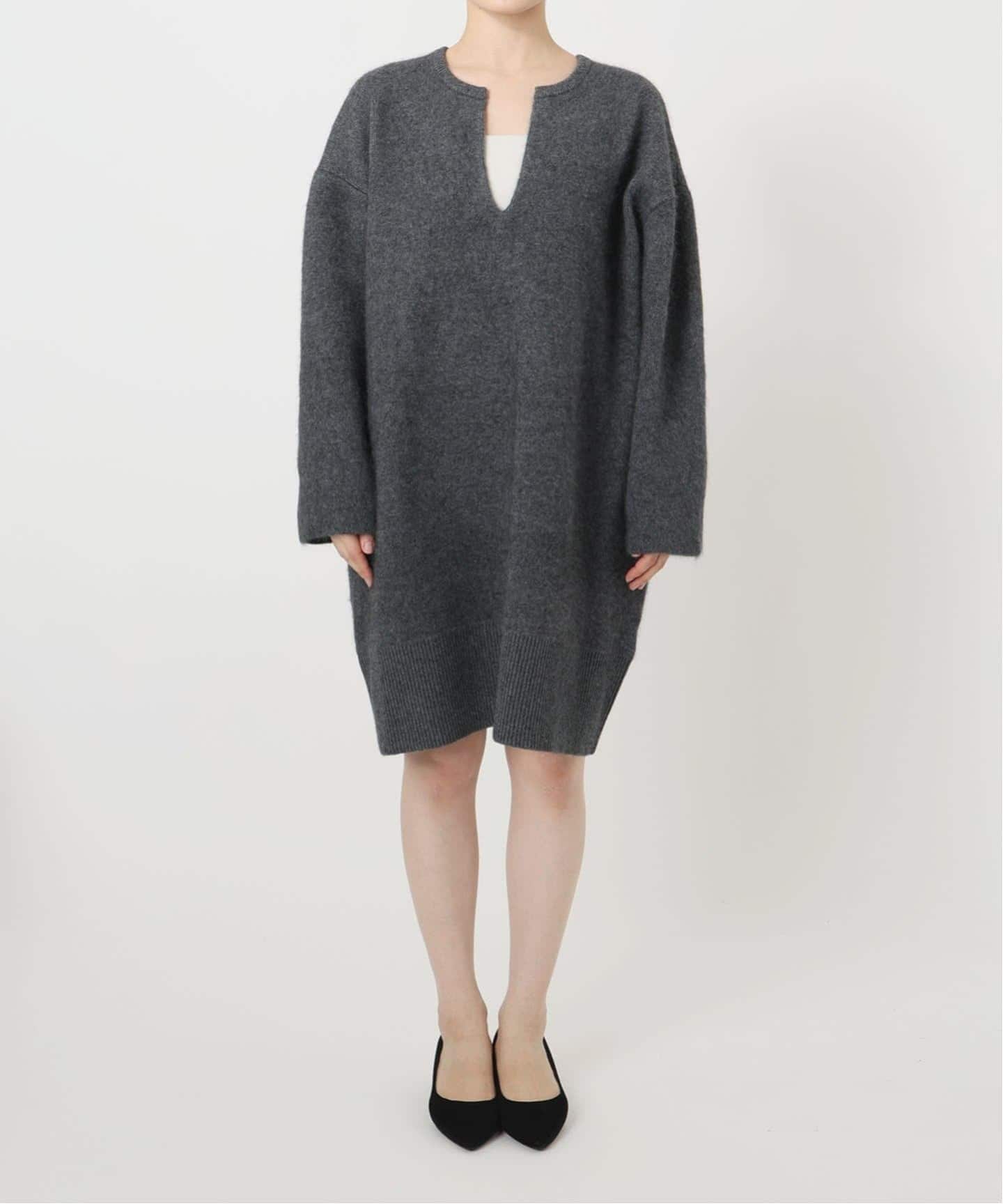 追加》ウォッシャブルファーリーミニワンピース（ニットワンピース