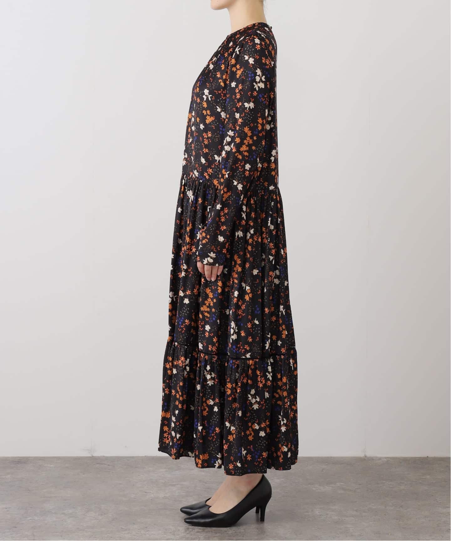 flowerprint ティアードワンピース（ワンピース）｜SLOBE IENA