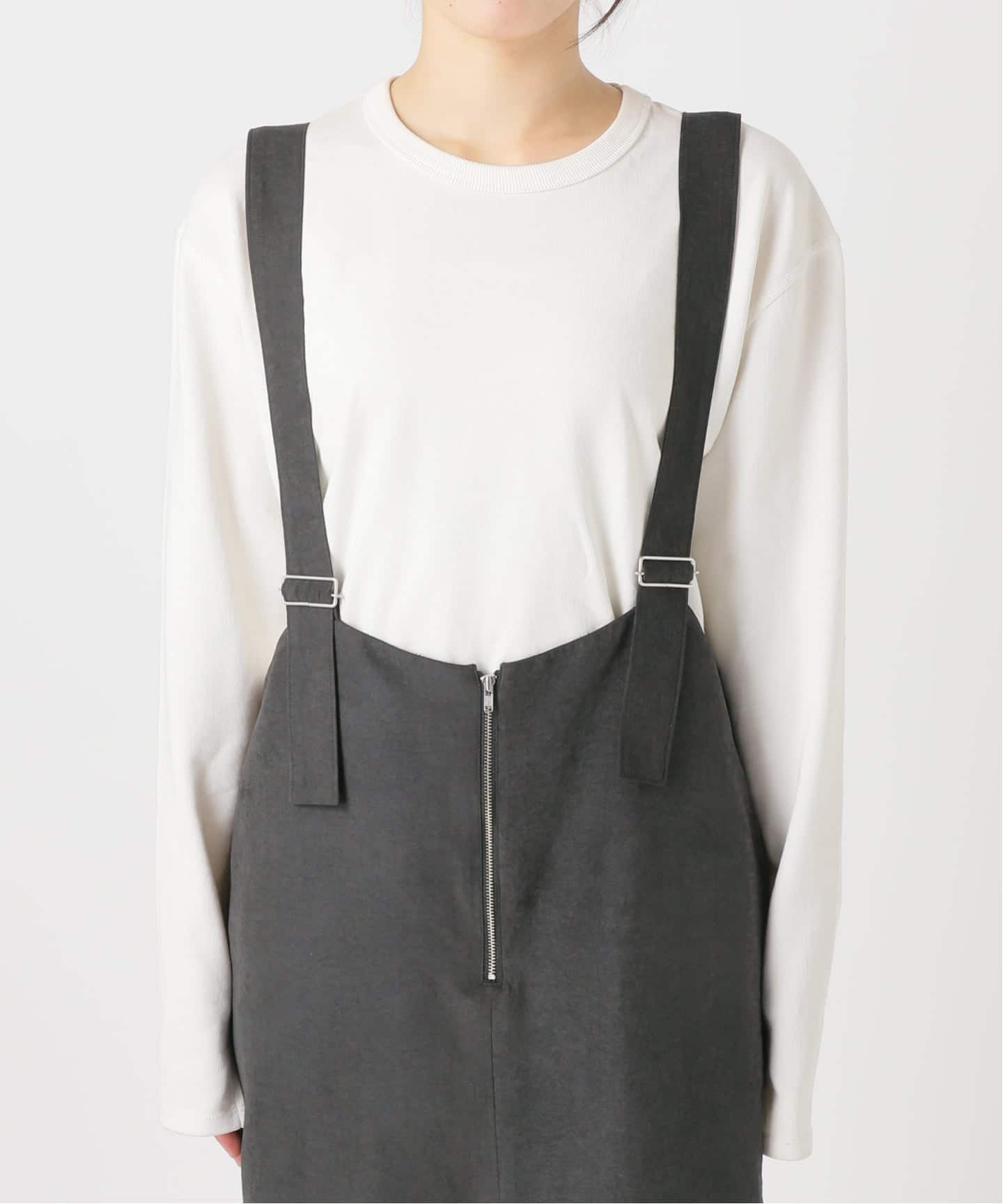 アイラインフロントジップジャンパースカート（ワンピース）｜SLOBE