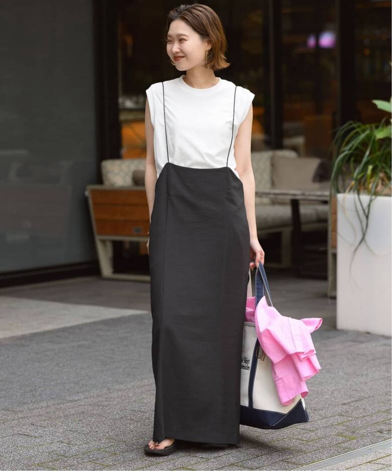 追加予約/2枚セット》アイラインキャミワンピース×ノースリーブTEE  