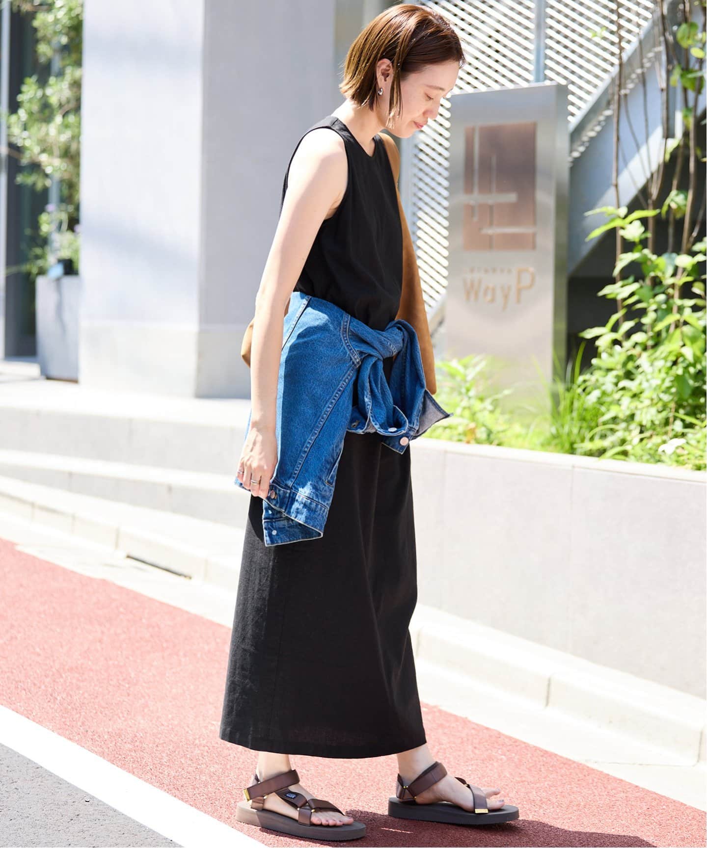 今季 新品SLOBE IENAイエナ リネンレーヨンナローワンピース ブルー36 今季 SLOBE IENAイエナ リネンレーヨンナローワンピース ブルー