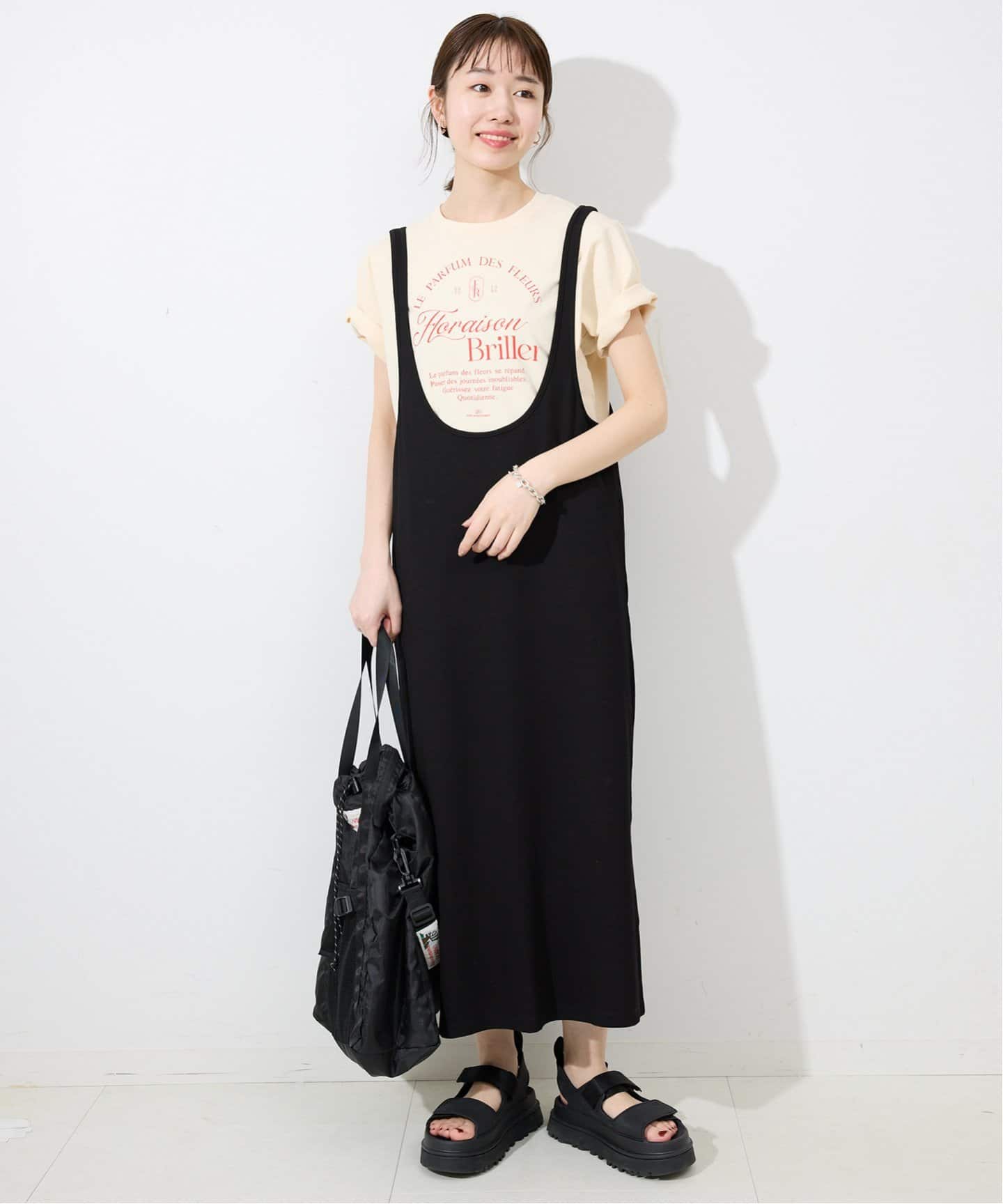 スローブイエナ ジャンパースカート×Tシャツセット 新品 WEB限定/追加》ジャージジャンパースカート×5分袖 Tシャツセット