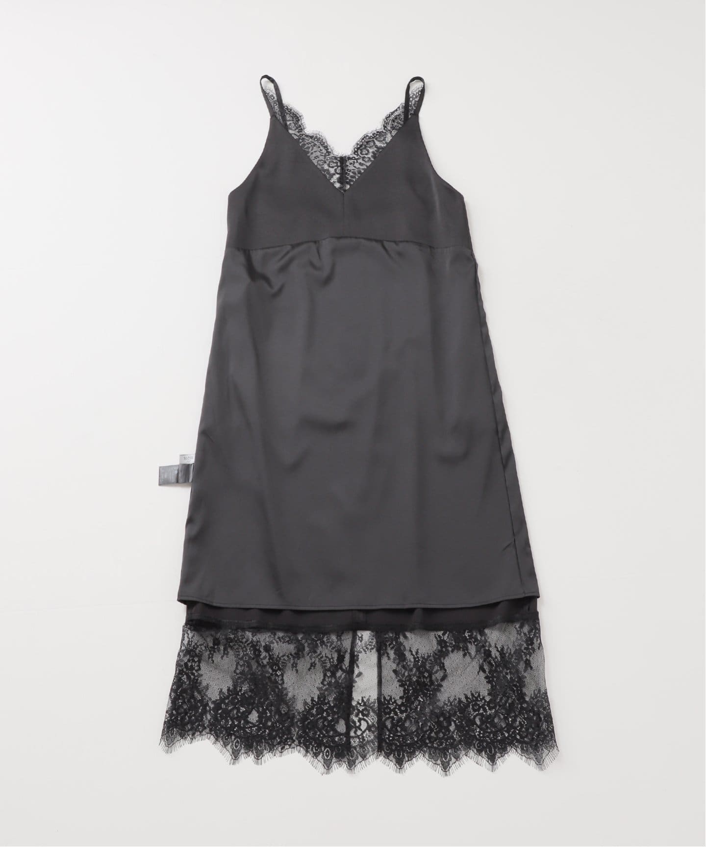 お買い物大好き♡SLOBE IENA アンティークサテンワンピース 予約》レースサテンワンピース（ワンピース）｜SLOBE IENA