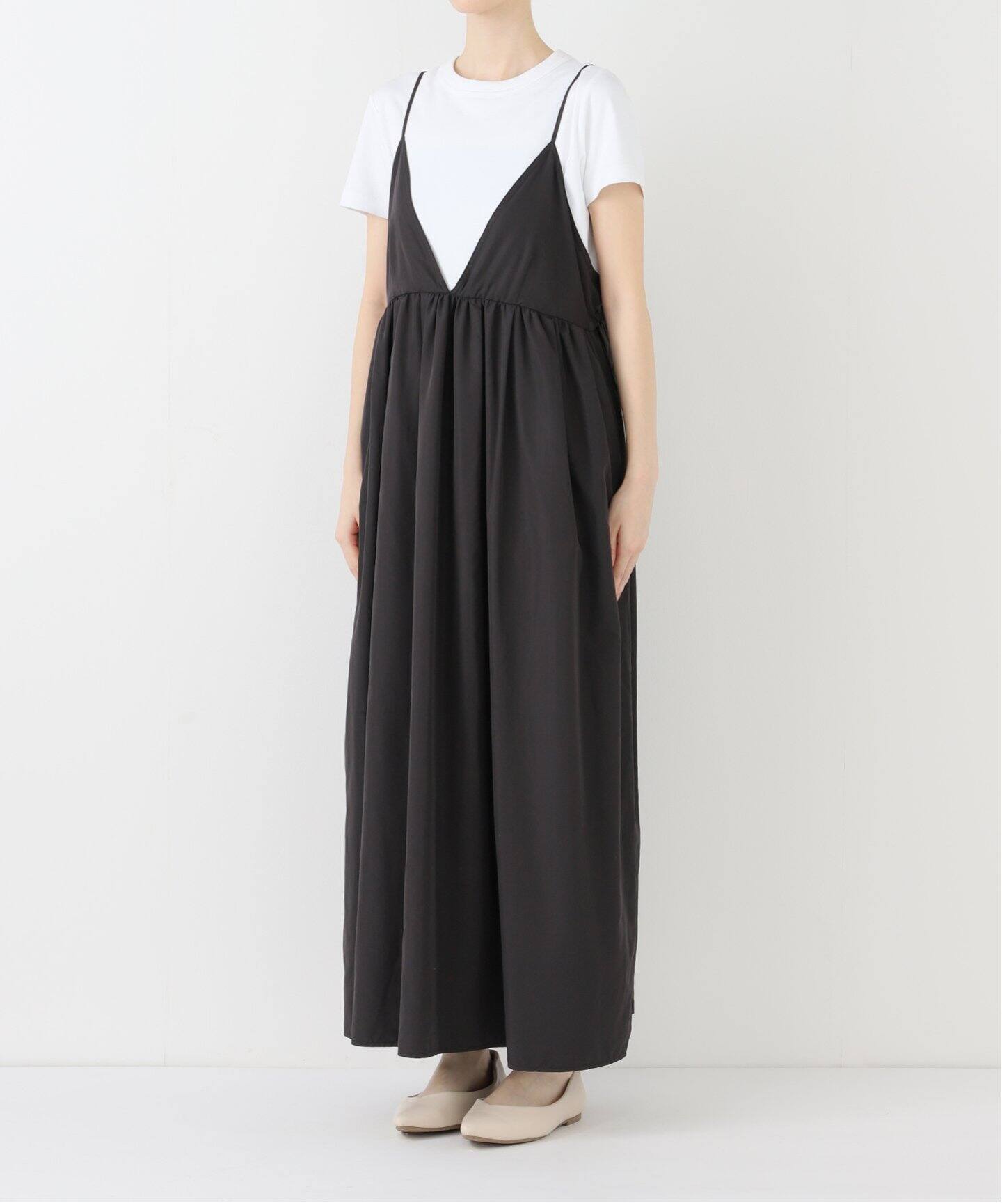 美品 スローブイエナ タフタギャザーキャミワンピース SLOBE IENA｜《WEB限定/追加予約》タフタギャザーキャミ