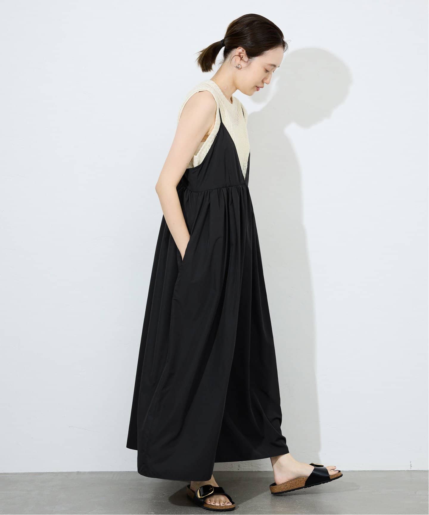 WEB限定/追加2予約》タフタギャザーキャミワンピース