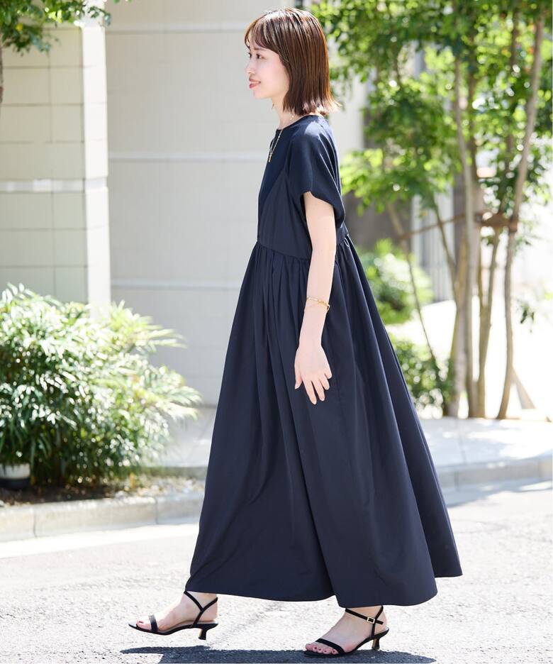 WEB限定/追加3》タフタギャザーキャミワンピース（ワンピース）｜SLOBE  