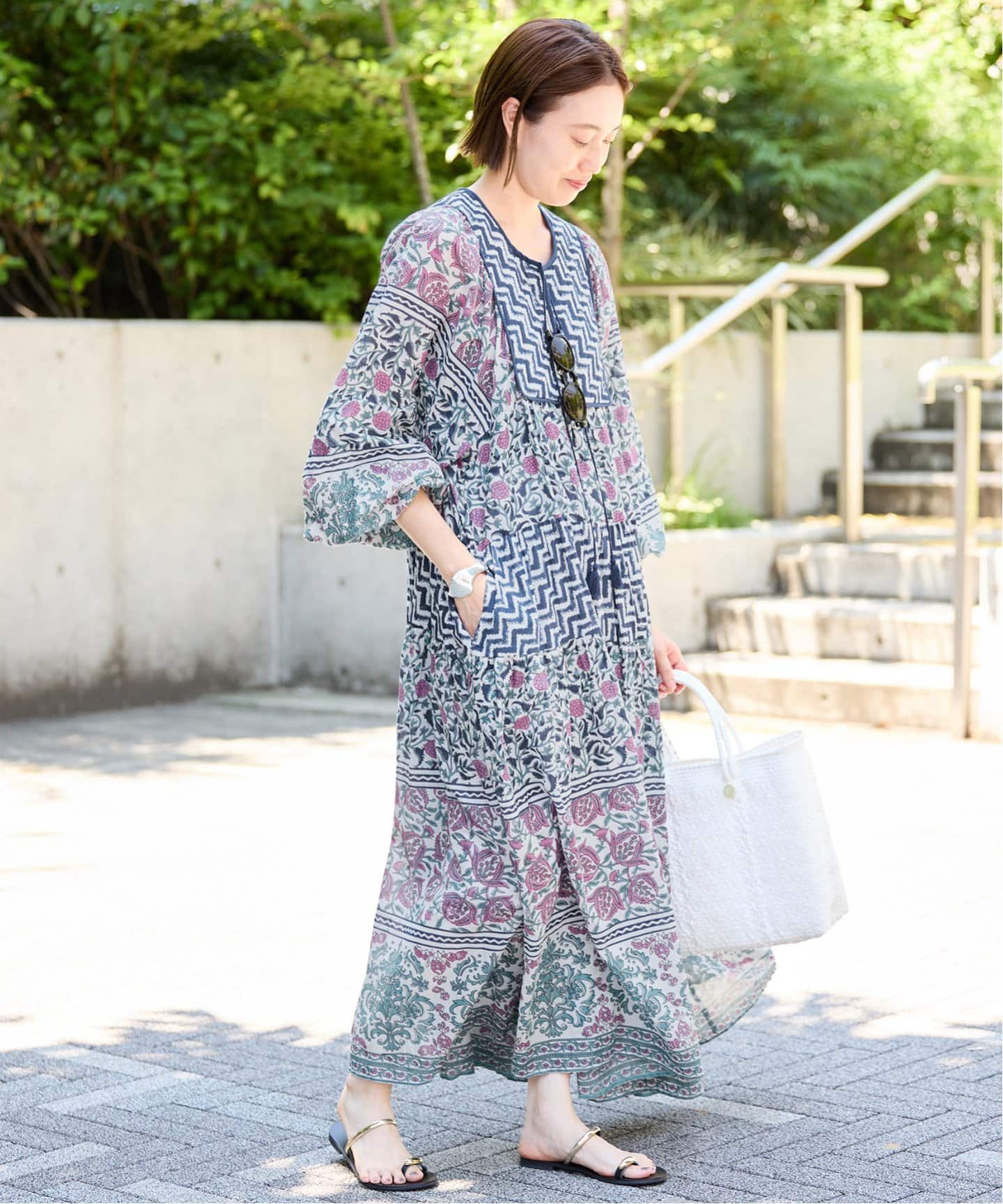 slobeiena インドパネルパターンワンピース SLOBE IENA（スローブイエナ）の「インドパネルパターン