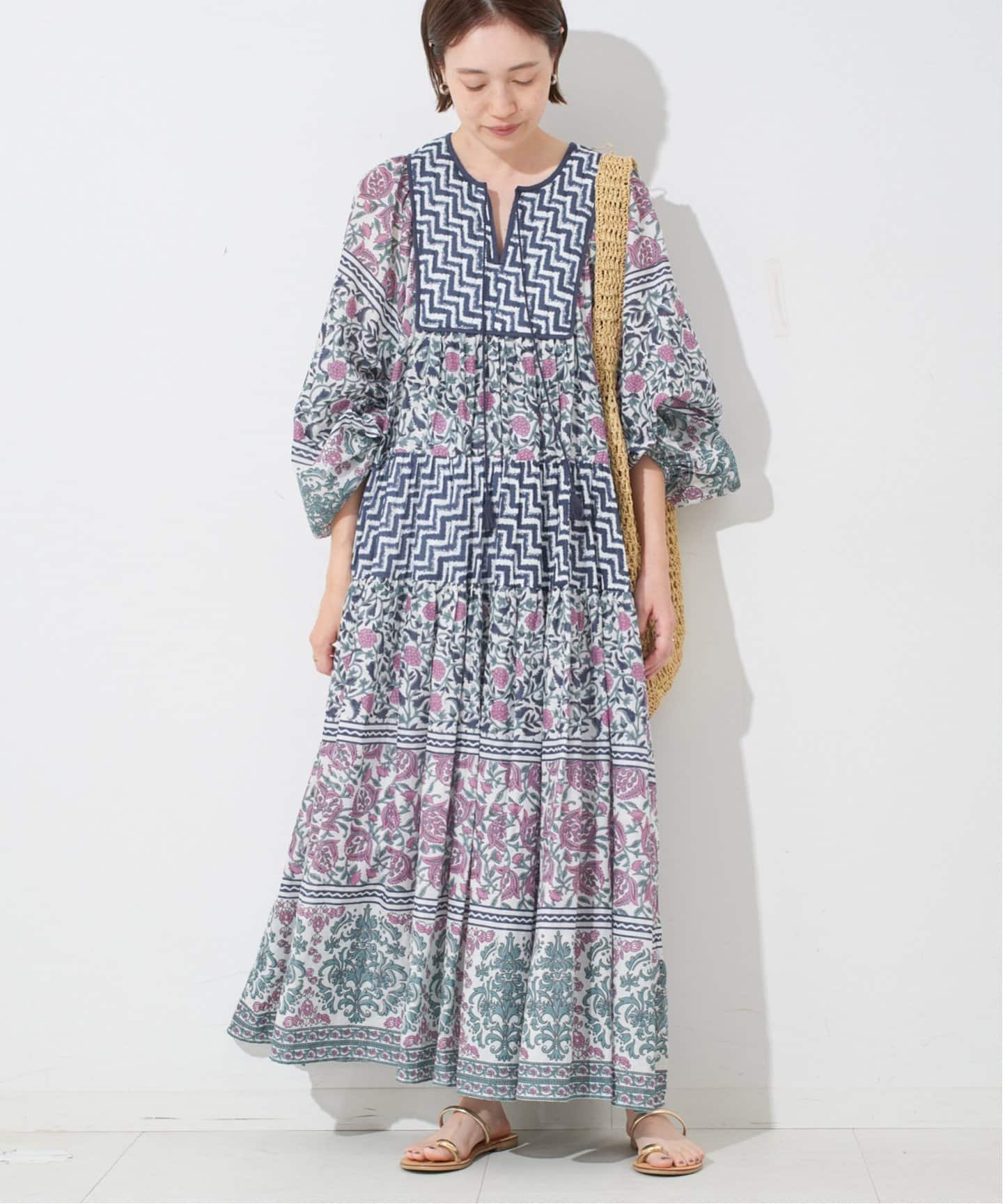 インドパネルティアードワンピース(ワンピース)|SLOBE IENA インドパネルティアードワンピース(ワンピース)|SLOBE IENA