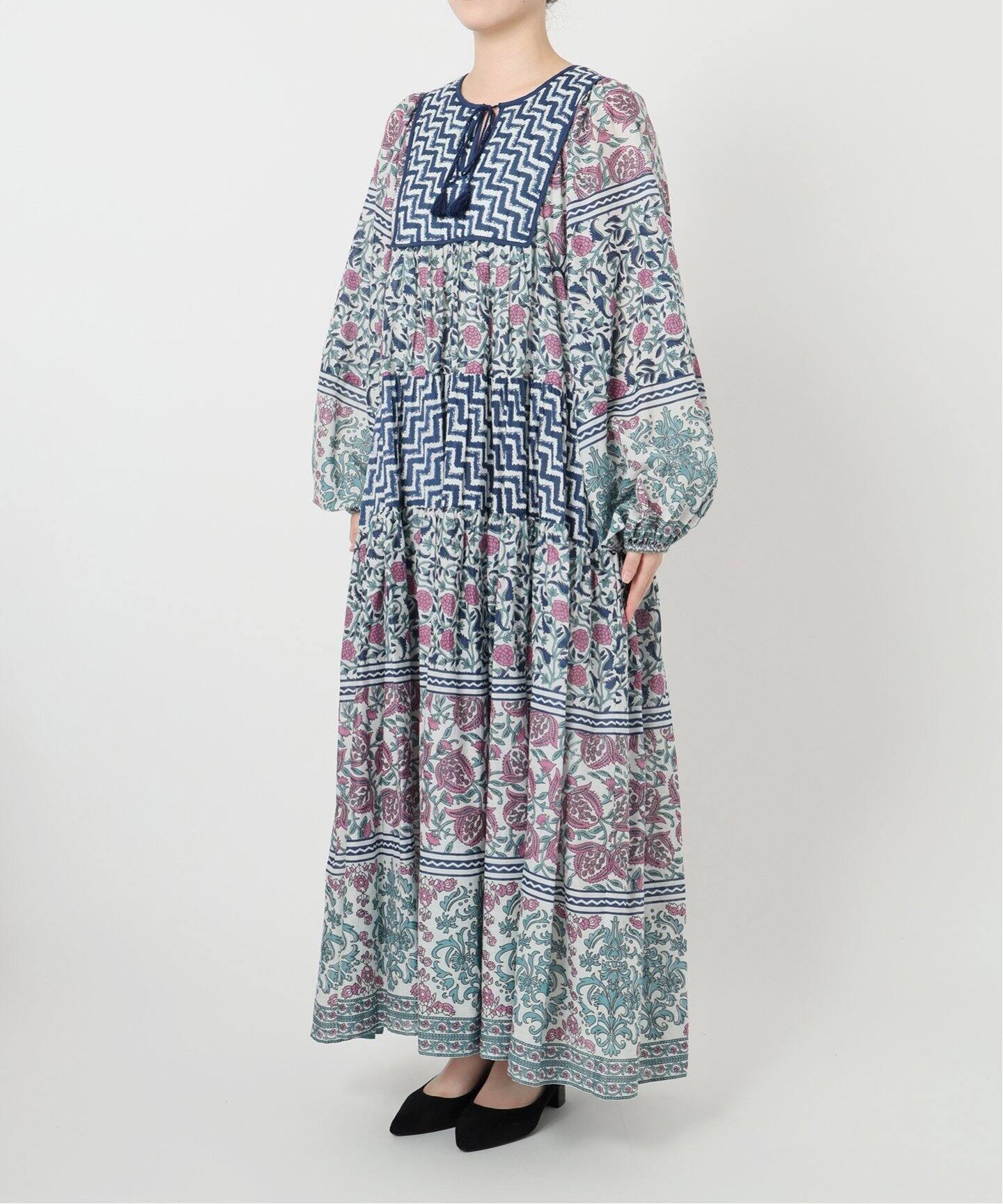 SLOBE IENA インドパネルティアードワンピース38サイズ　完売品　ピンク インドパネルティアードワンピース（ワンピース）｜SLOBE IENA