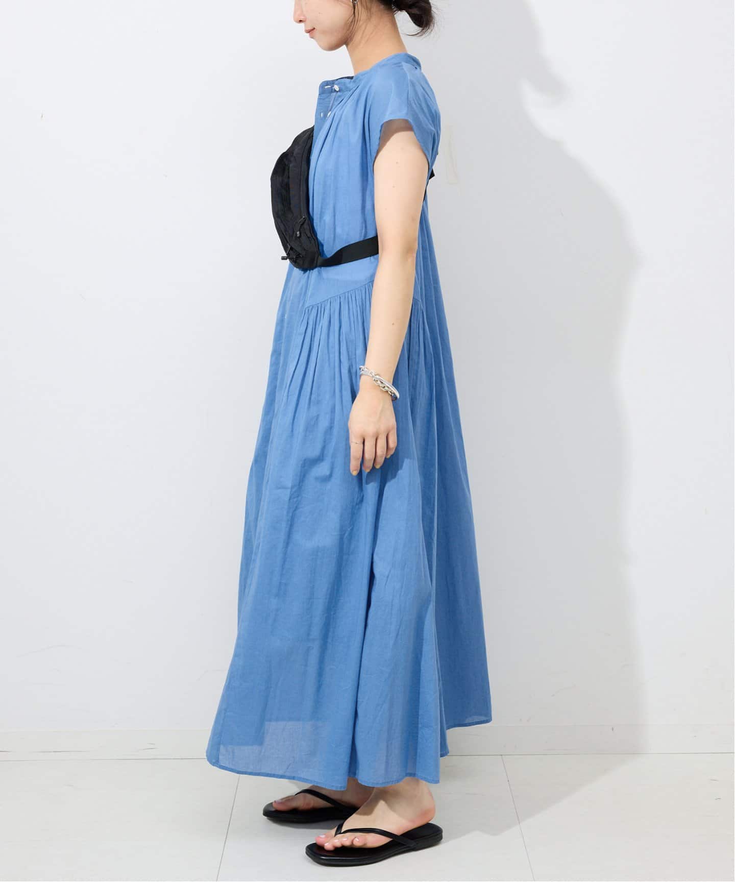 イエナ　コットンボイル ワンピース　IENA 美品　青　ティアードワンピース セール】コットンボイルワンピース◇（ワンピース）｜IENA