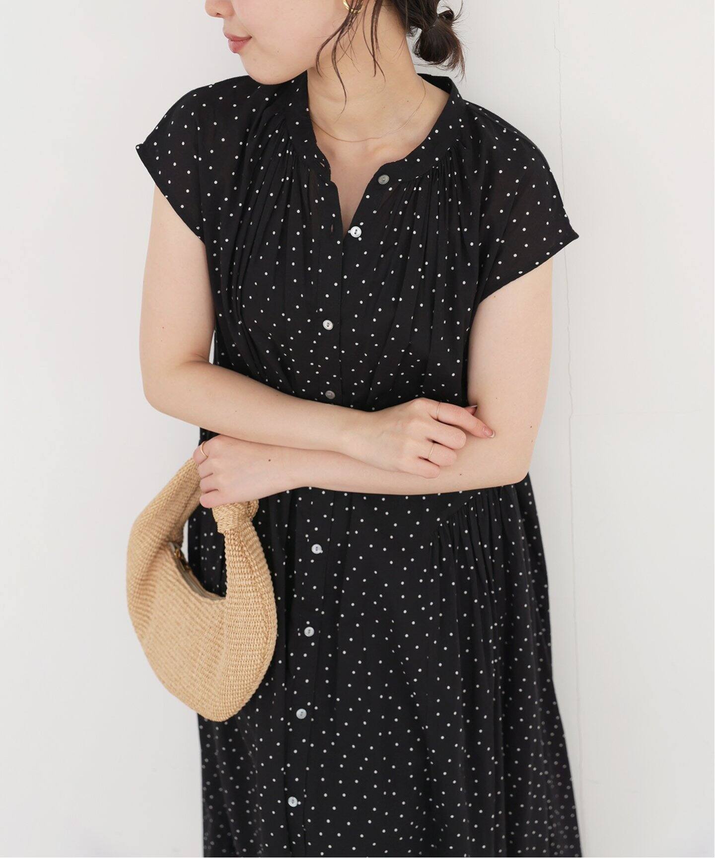 予約》コットンボイルサイドティアードワンピース（ワンピース  