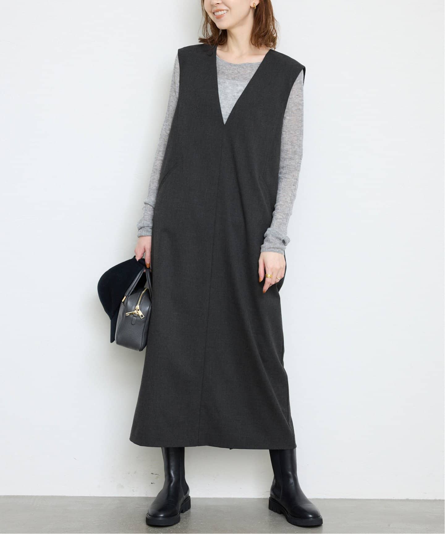【美品】SLOBE IENA ベージュ ジャンパー セール】リネンジャンパースカート（ジャンパースカート