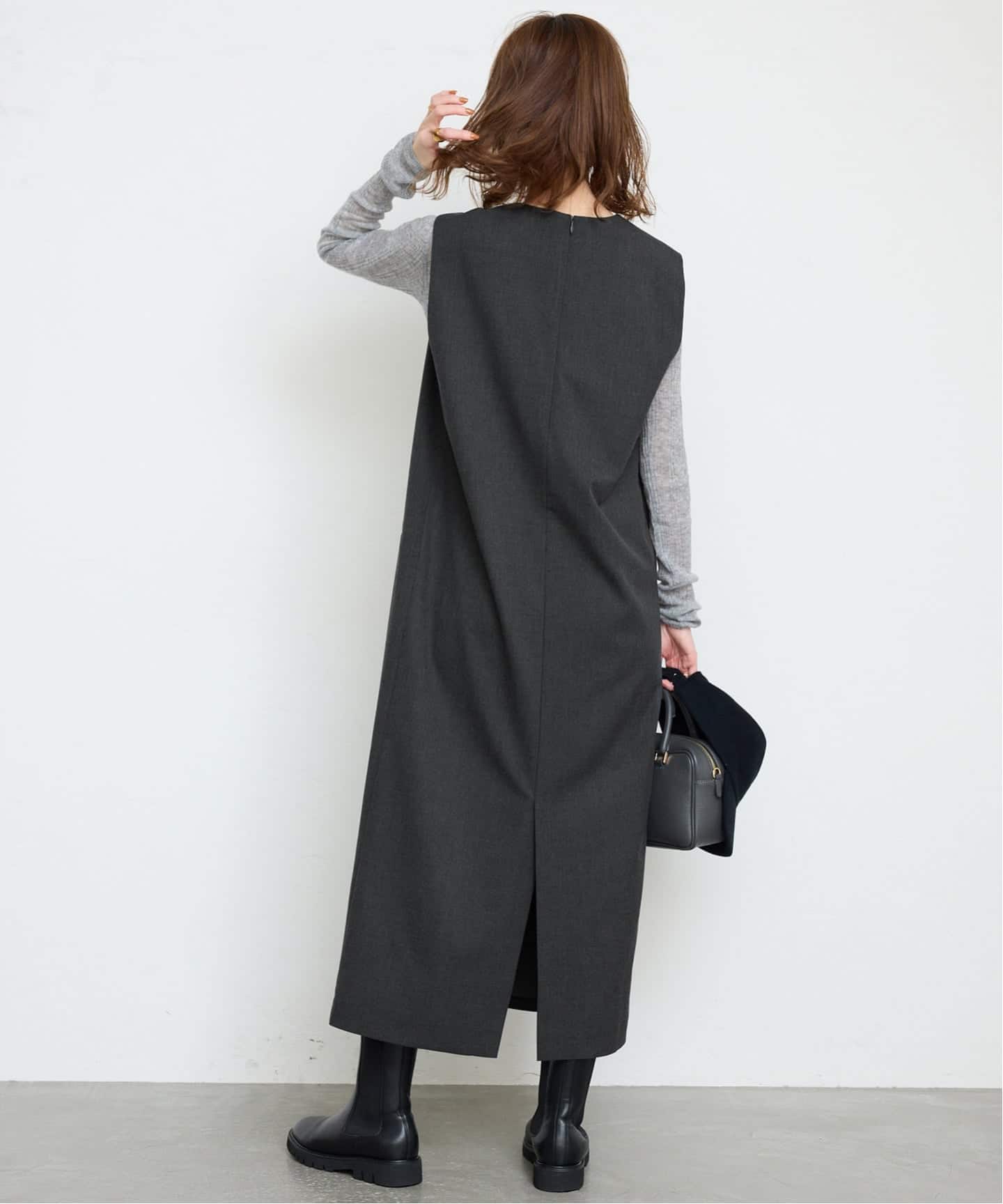 WEB限定/追加》TR Vネックジャンパースカート（ワンピース