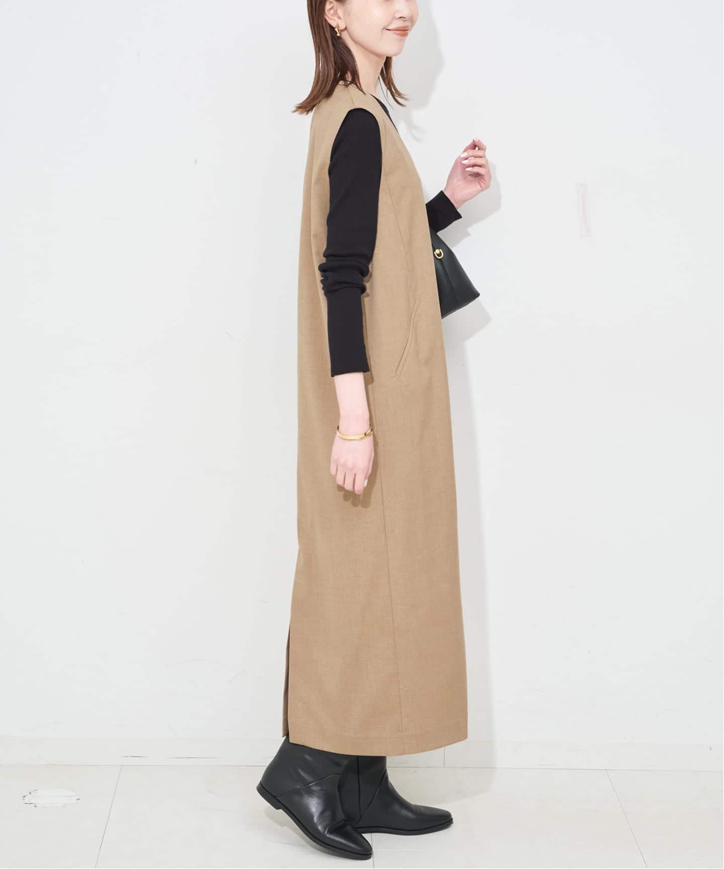 WEB限定/追加》TR Vネックジャンパースカート（ワンピース