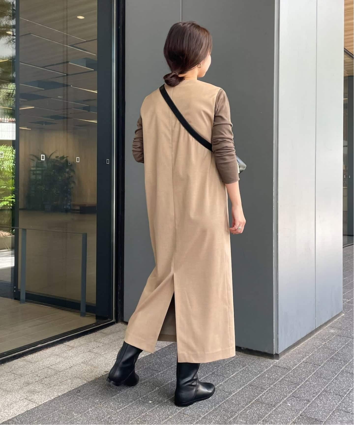 WEB限定/追加》TR Vネックジャンパースカート（ワンピース）｜SLOBE