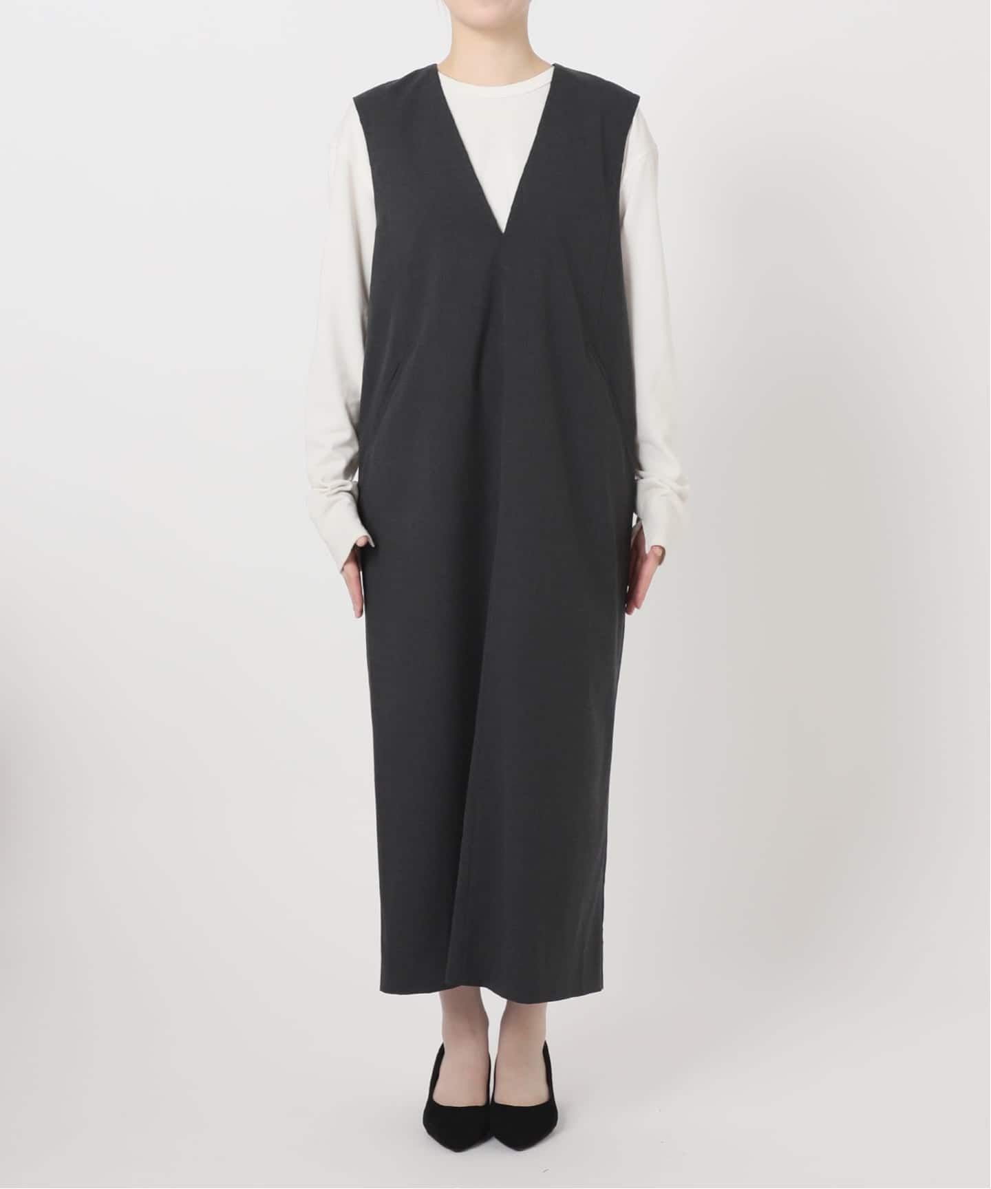 WEB限定/追加》TR Vネックジャンパースカート（ワンピース）｜SLOBE