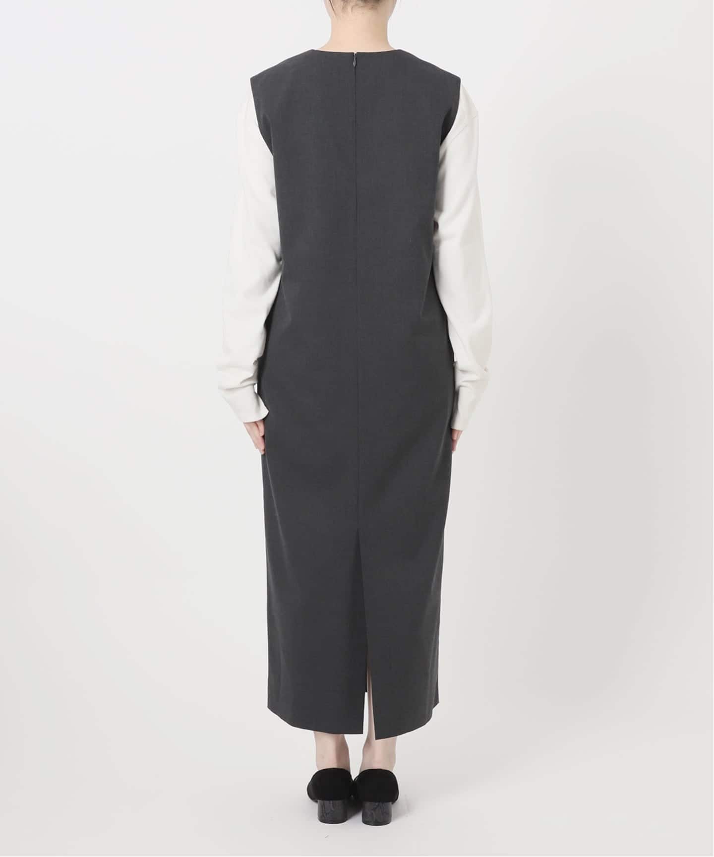 WEB限定/追加》TR Vネックジャンパースカート（ワンピース）｜SLOBE