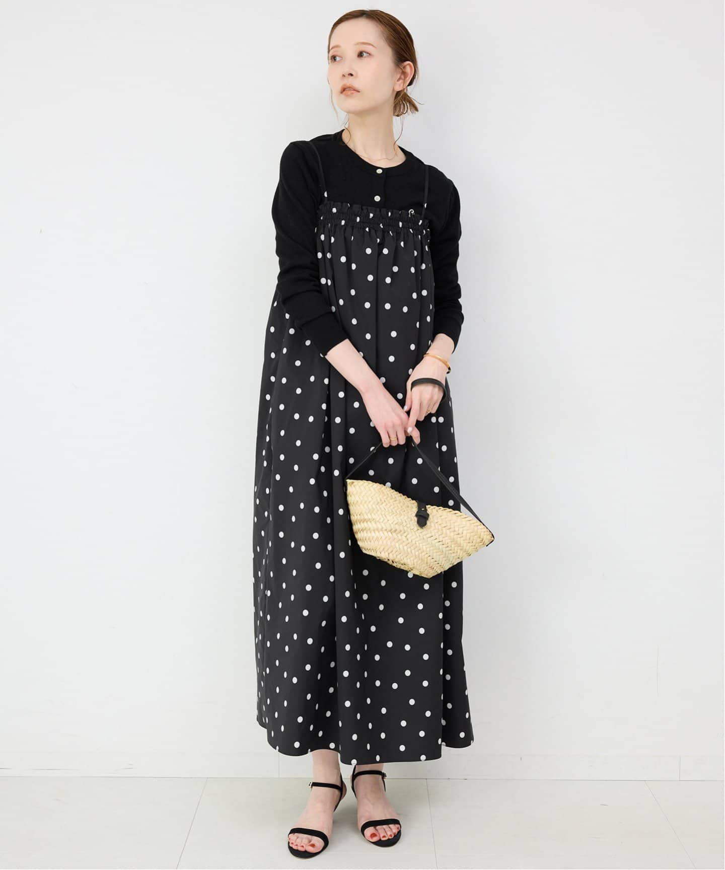 【美品】スローブイエナ タフタティアードキャミワンピース SLOBE IENA｜《WEB限定/追加2予約》タフタギャザーキャミ