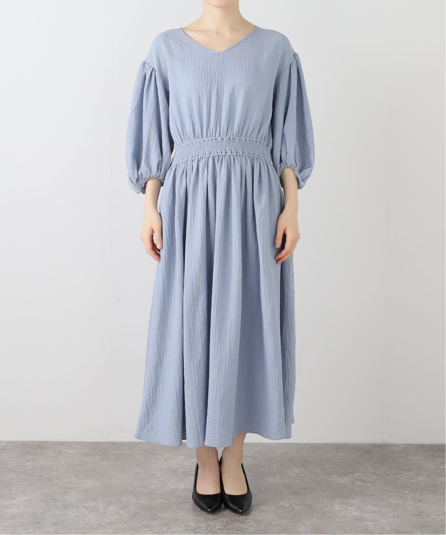 SLOBE IENA POCOPOCO フレア ワンピース ブルー 新品未使用 POCOPOCOフレアワンピース（ワンピース）｜SLOBE IENA（スローブ