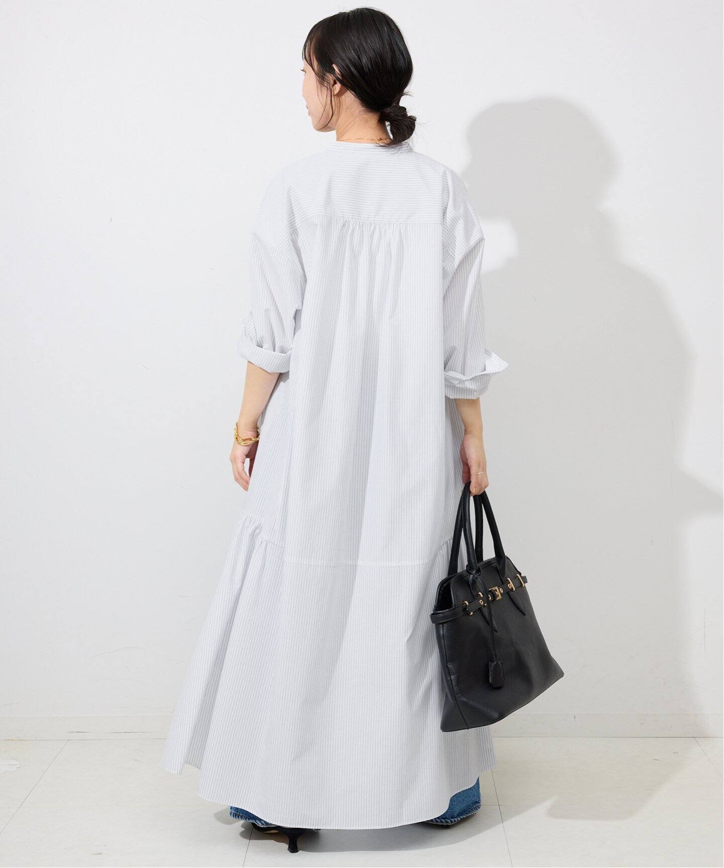 バンドカラーティアードシャツワンピース（ワンピース）｜SLOBE IENA  