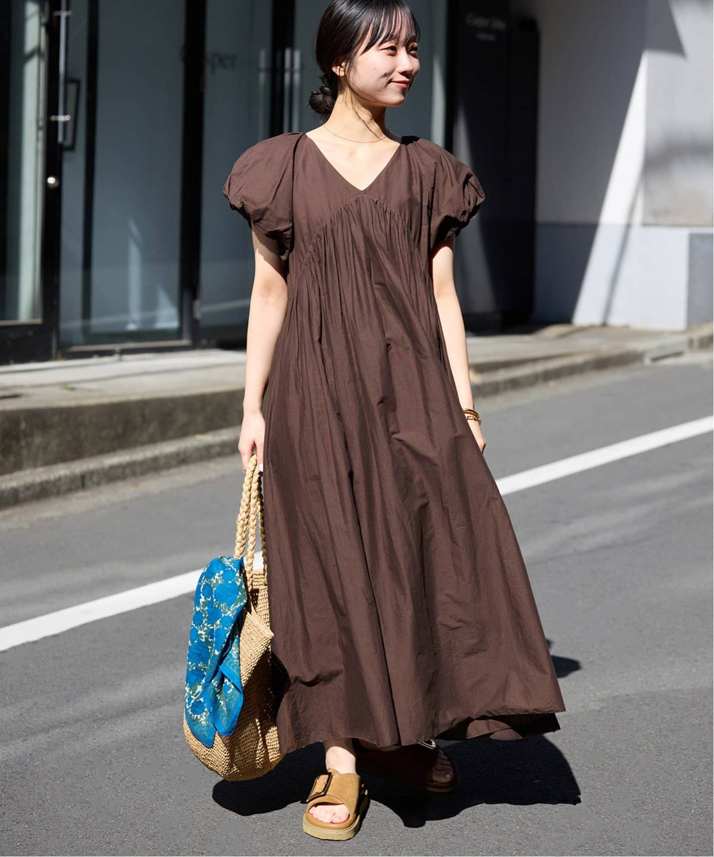 SLOBE IENA コットンボイルバルーンワンピース　赤　サイズ３８　M相当 コットンボイルバルーンワンピース（ワンピース）｜SLOBE IENA
