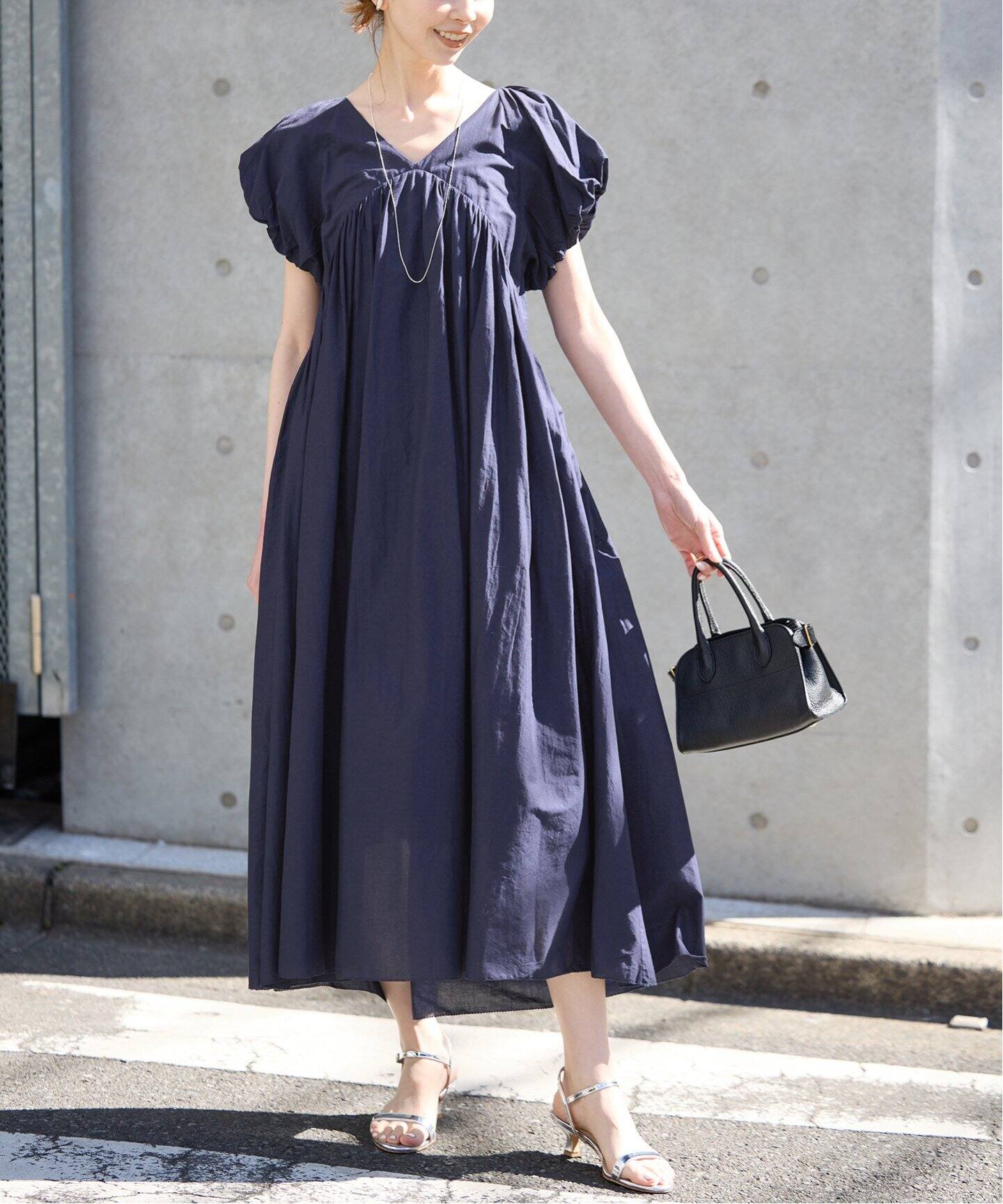 ▪️未使用品▪️SLOBEIENA☆コットンボイルワンピース☆ブルー SLOBE IENA ワンピース コットンボイルバルーンワンピース