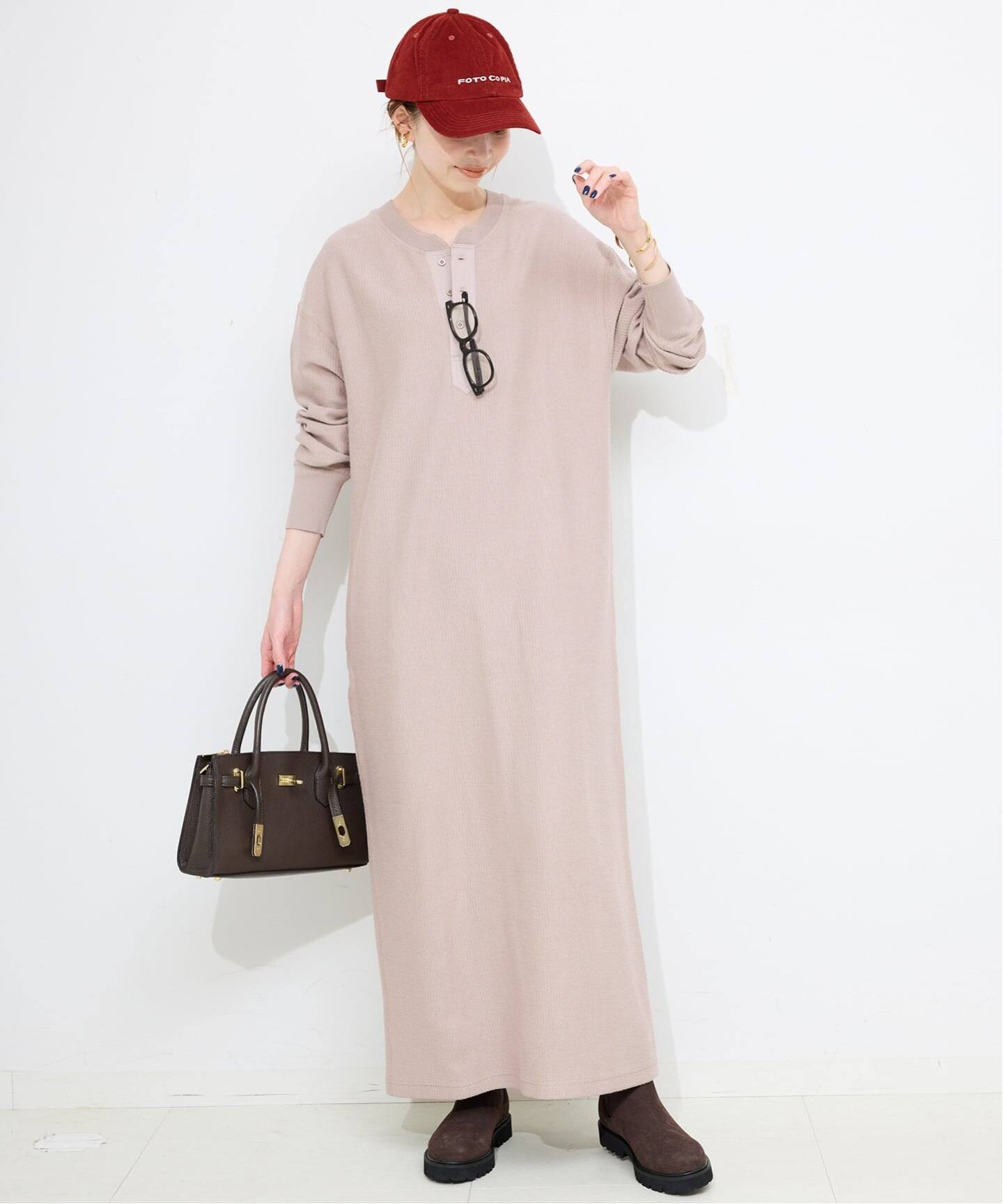 スローブ イエナ（SLOBE IENA）/テレコヘンリーネックカットワンピース テレコヘンリーネックカットワンピース（ワンピース）｜SLOBE IENA