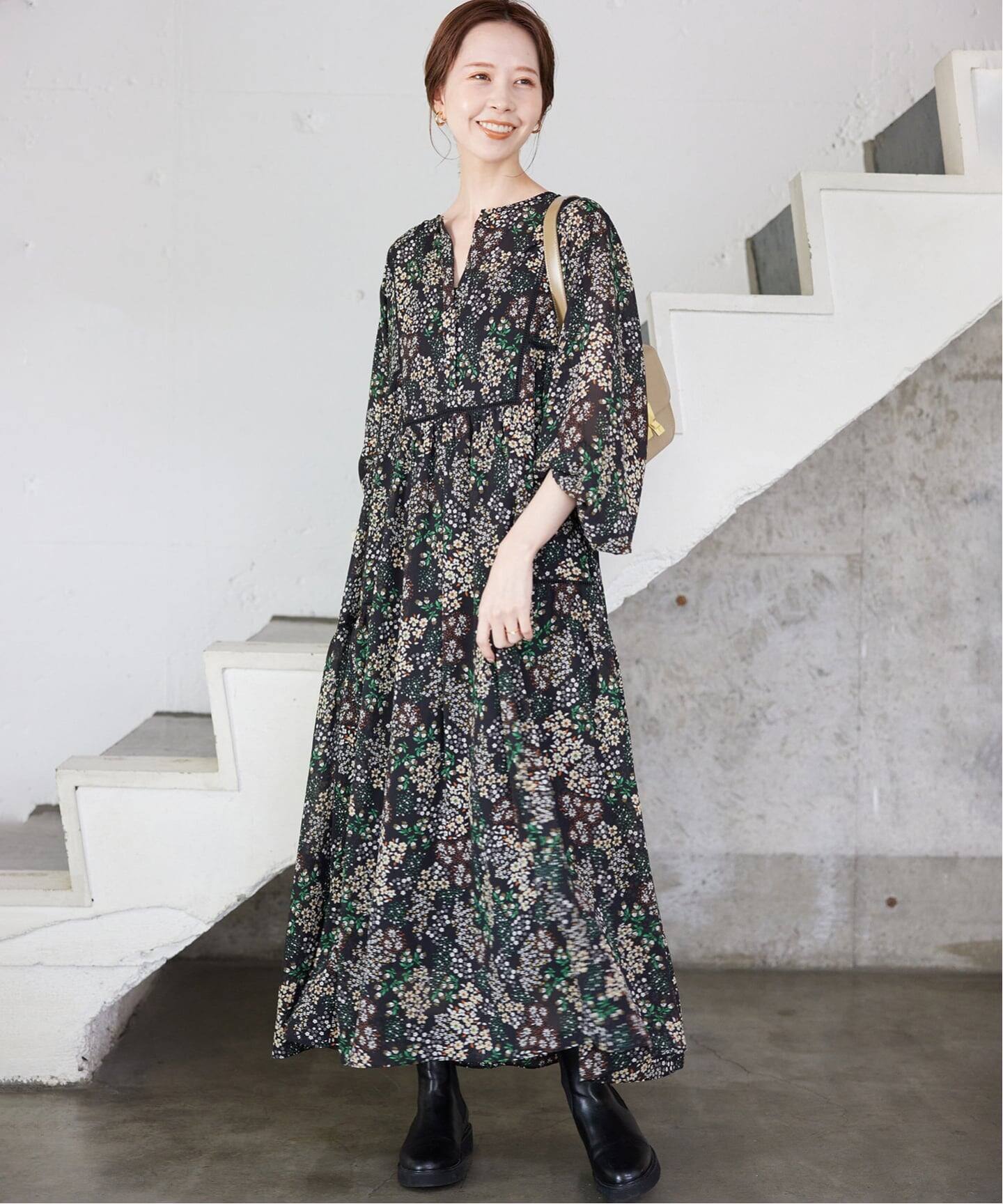 WEB限定/追加2》FLOWER PRINT ワンピース（ワンピース）｜SLOBE IENA