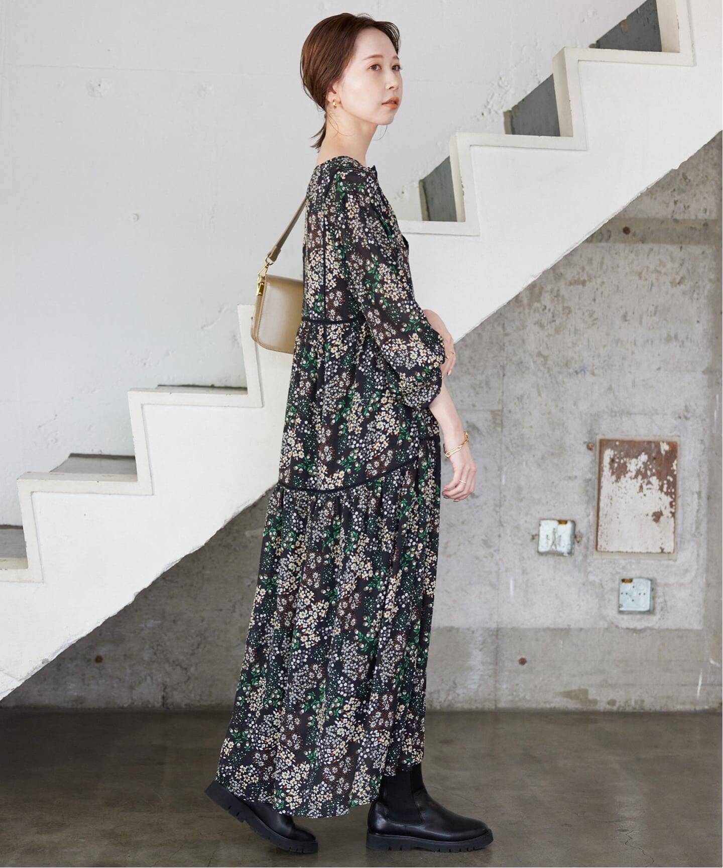 WEB限定/追加3》FLOWER PRINT ワンピース（ワンピース）｜SLOBE IENA