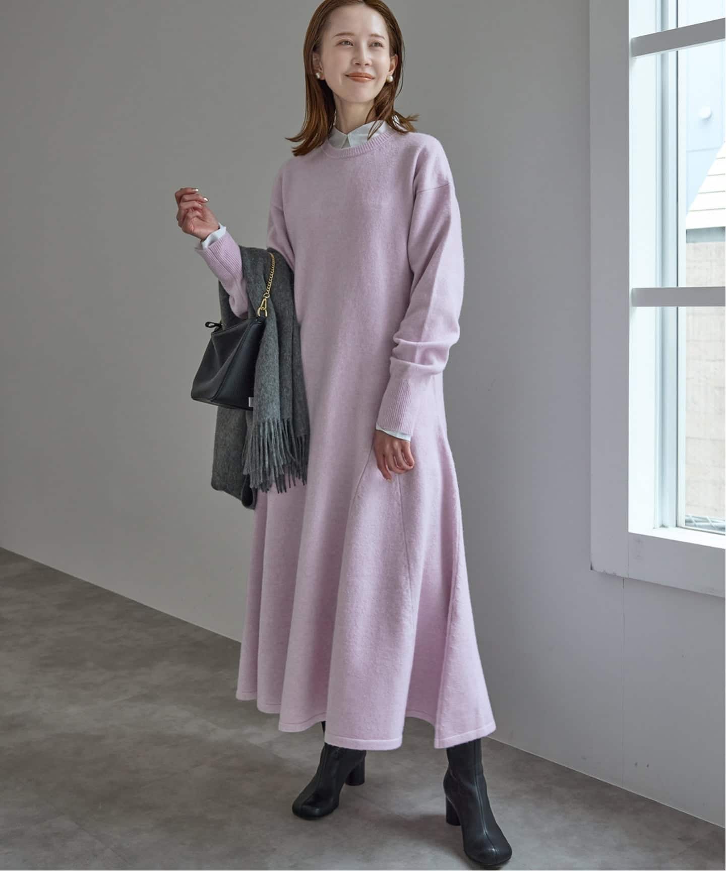 スローブイエナ　フレアーニットワンピース フレアーニットワンピース（ワンピース）｜SLOBE IENA（スローブ