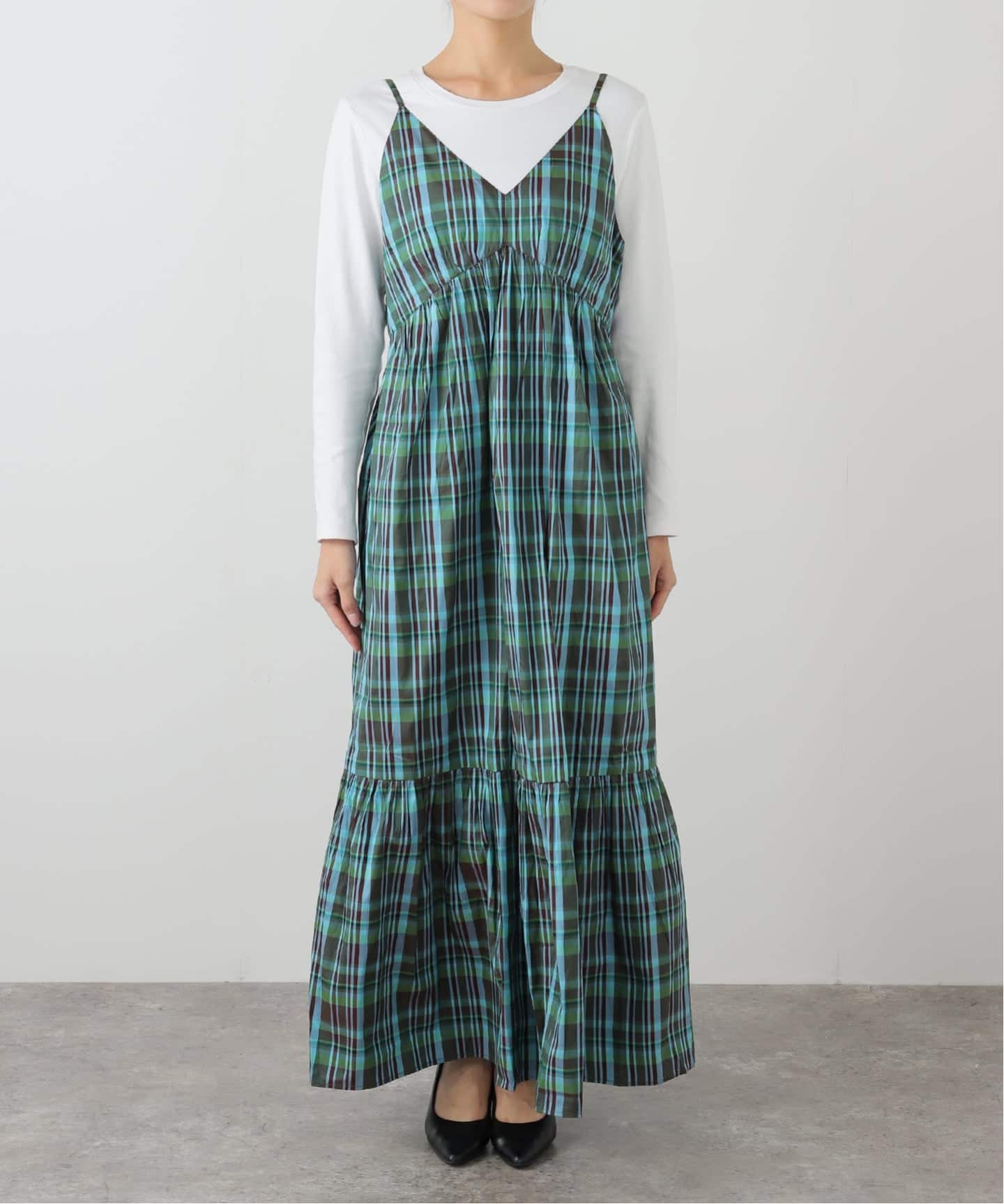 レア＊完売品＊sara mallika(サラマリカ）マドラスチェックワンピース sara mallika/サラ マリカ マドラスチェックドレス（ワンピース