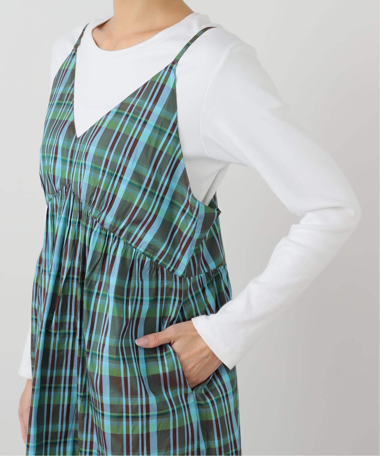 レア＊完売品＊sara mallika(サラマリカ）マドラスチェックワンピース sara mallika/サラ マリカ マドラスチェックドレス（ワンピース