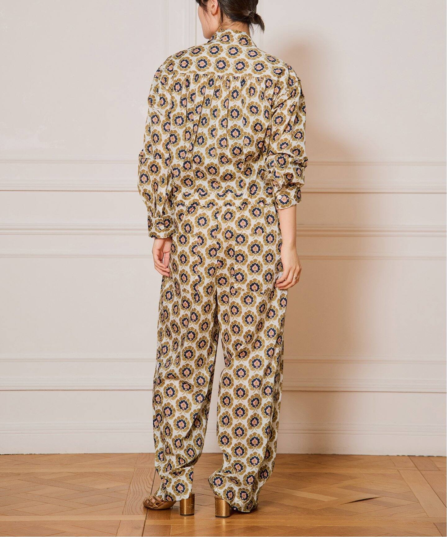 IENA LA BOUCLE LIBERTYコットンローンオールインワン（つなぎ