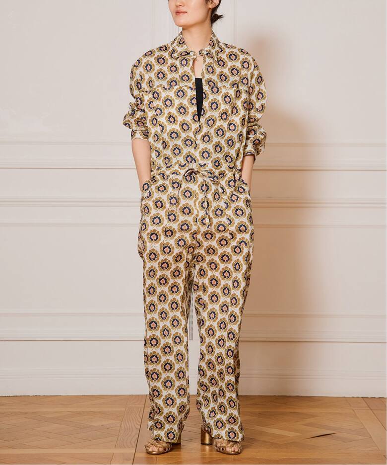 IENA LA BOUCLE LIBERTYコットンローンオールインワン（つなぎ 