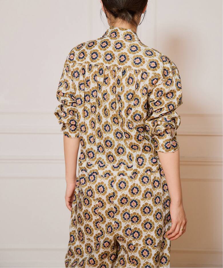IENA LA BOUCLE LIBERTYコットンローンオールインワン（つなぎ 