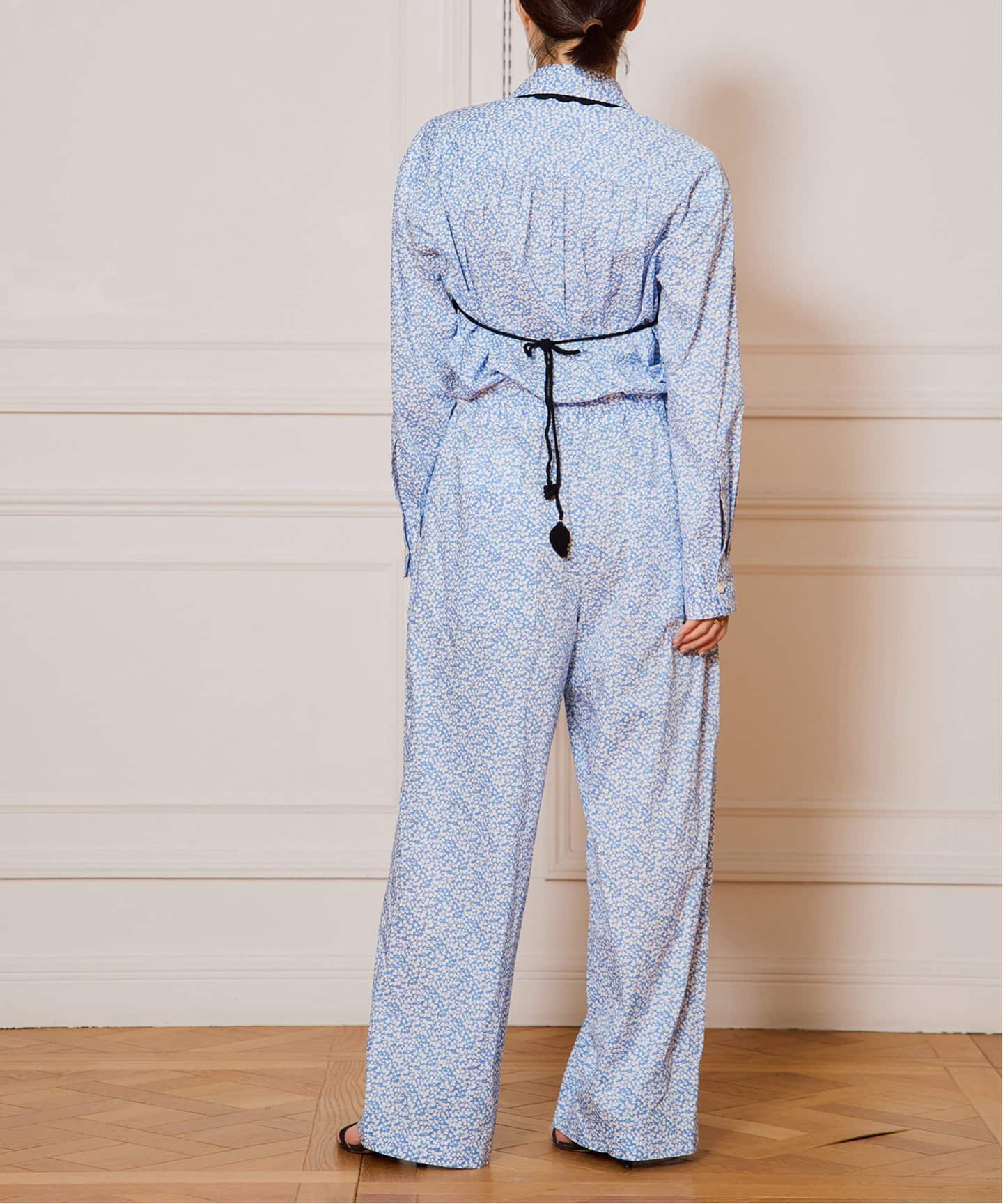 IENA LA BOUCLE LIBERTYコットンローンオールインワン IENA LA BOUCLE LIBERTYコットンローンオールインワン（つなぎ