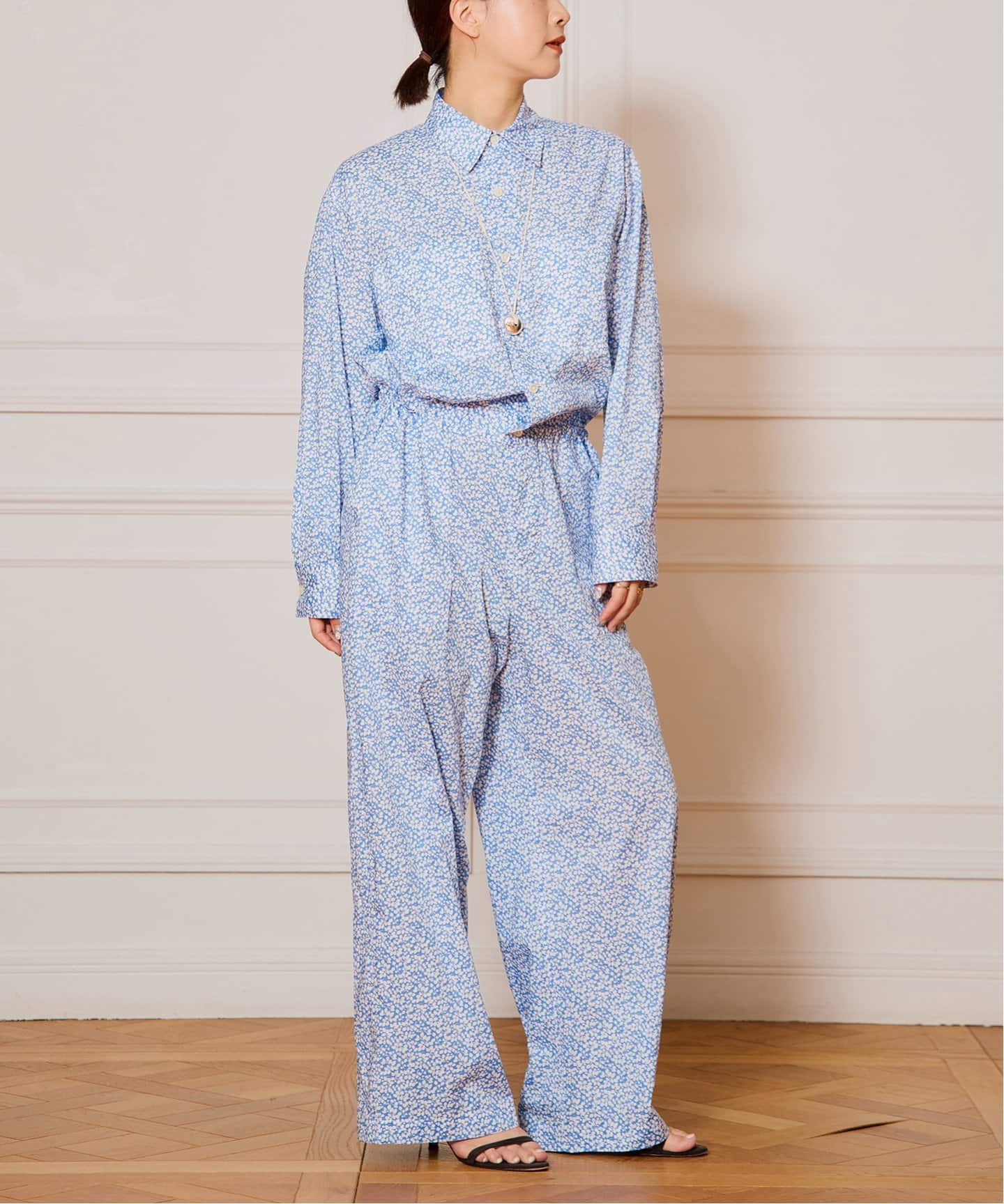 【IENA】 LA BOUCLE LIBERTYコットンローンオールインワン IENA LA BOUCLE LIBERTYコットンローンオールインワンの