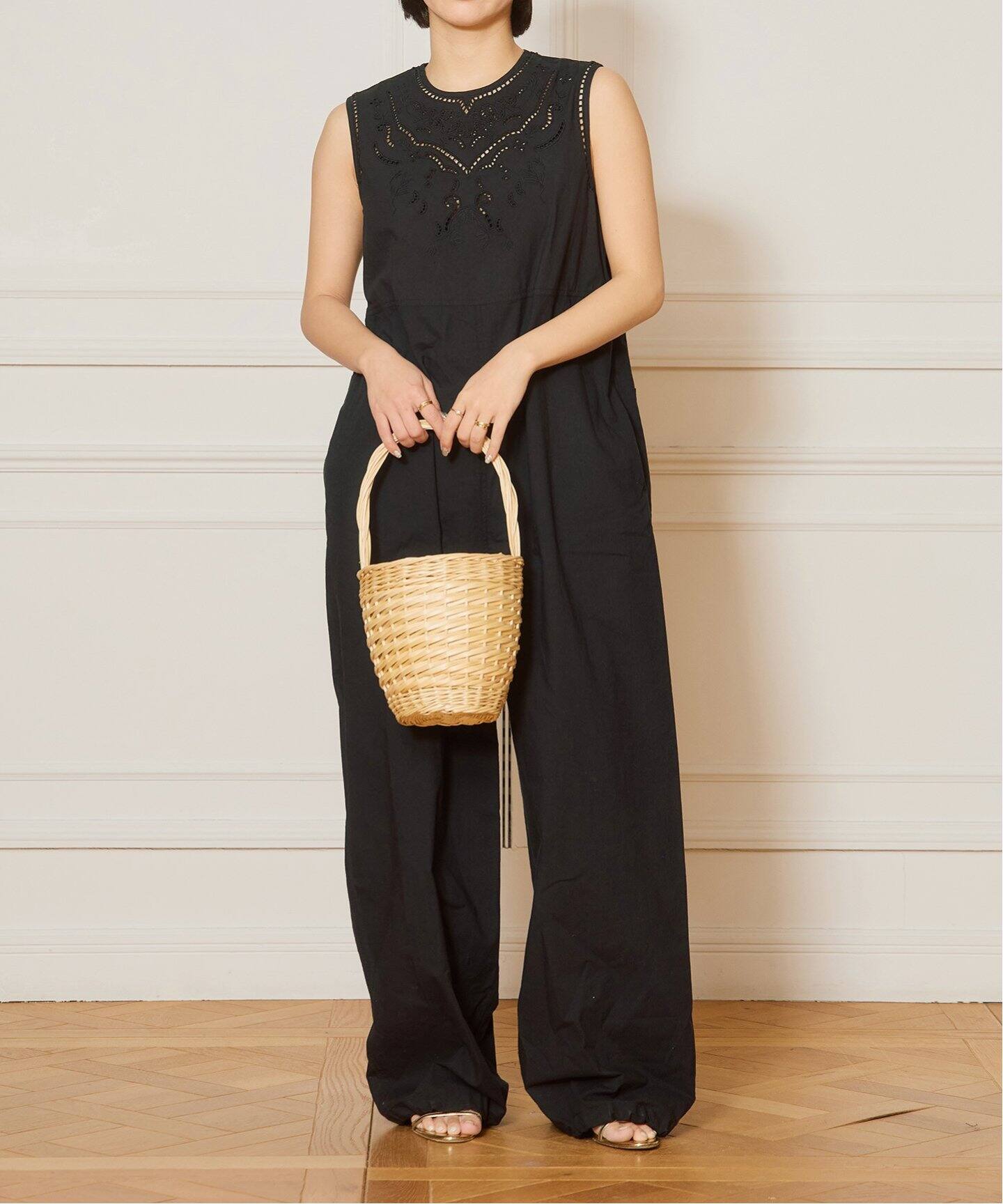 IENA LA BOUCLE カットワークレースオールインワン（つなぎ 