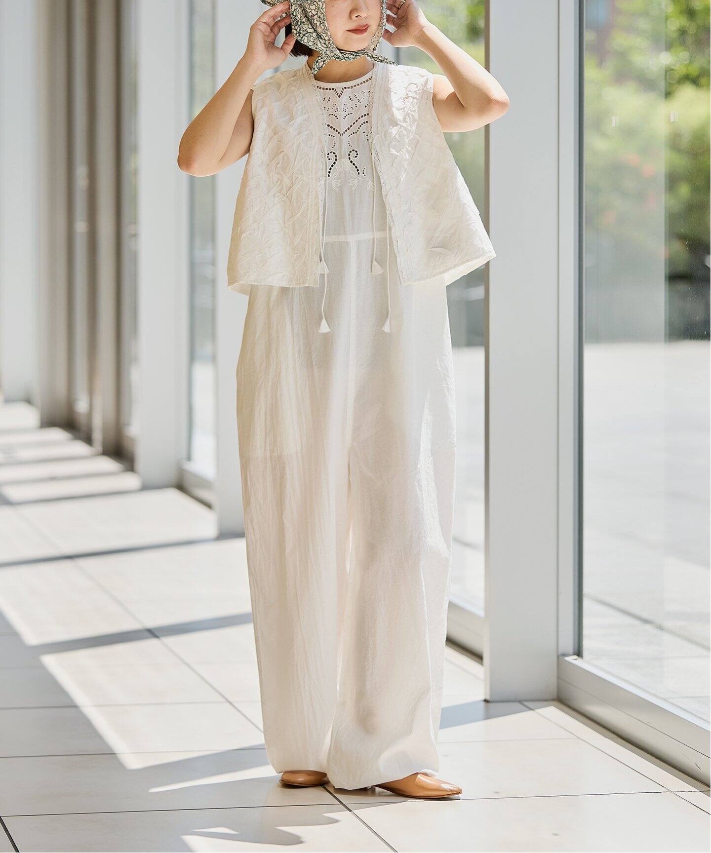 IENA LA BOUCLE カットワークレースオールインワン（つなぎ 