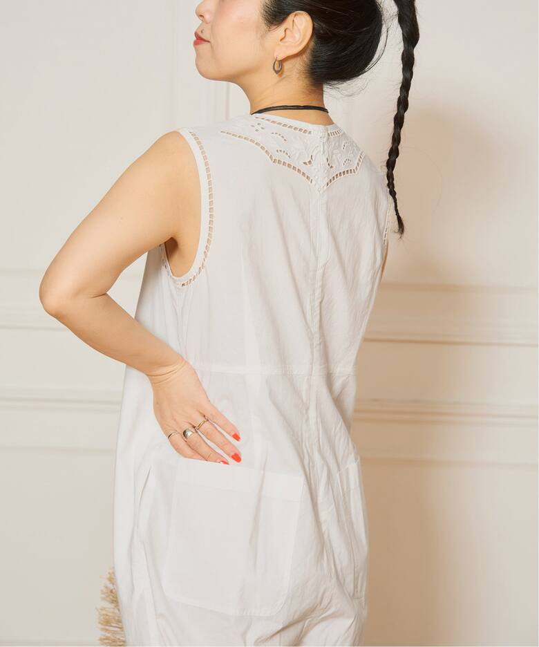IENA LA BOUCLE カットワークレースオールインワン（つなぎ 