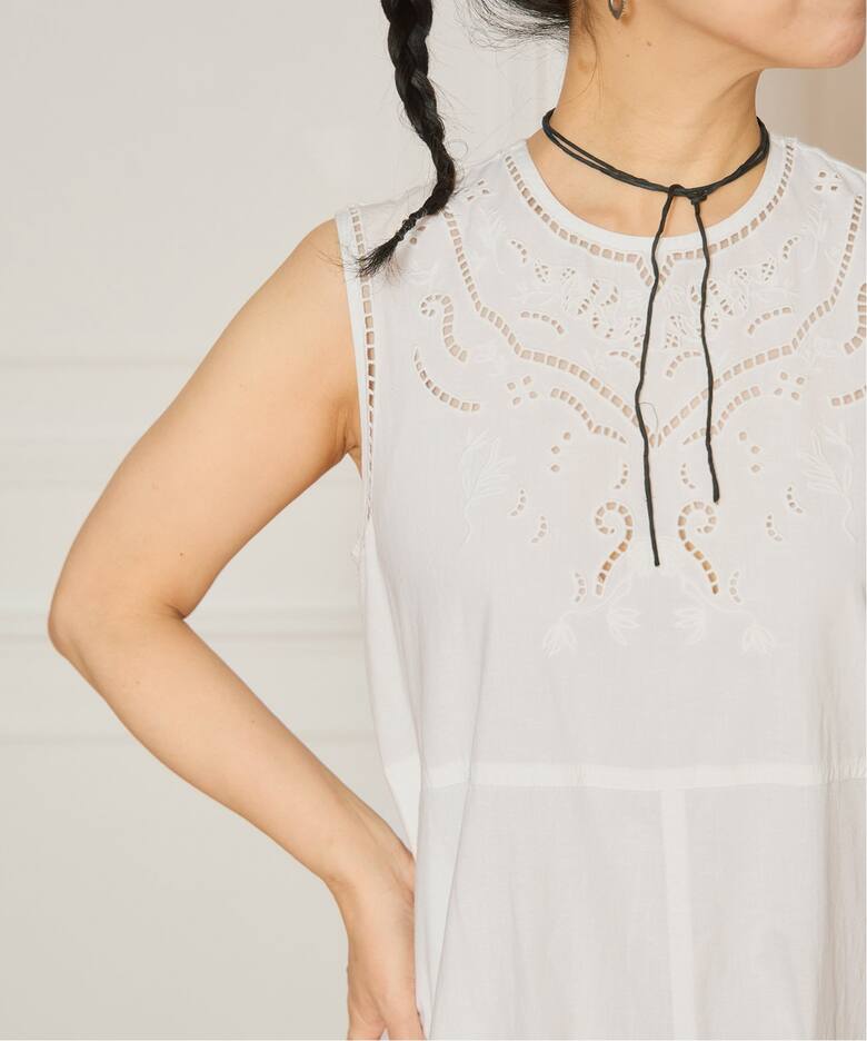 IENA LA BOUCLE カットワークレースオールインワン（つなぎ 