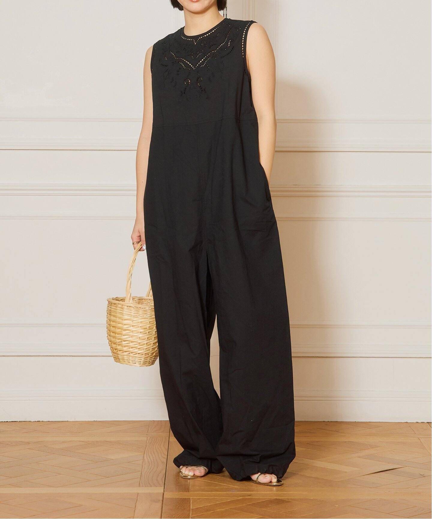 予約》IENA LA BOUCLE カットワークレースオールインワン（つなぎ 