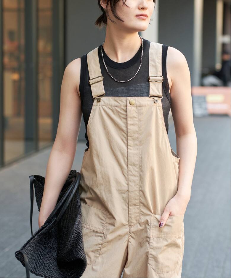 IENA LA BOUCLE 撥水ナイロンタフタオーバーオール（サロペット 