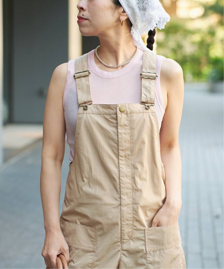 IENA LA BOUCLE 撥水ナイロンタフタオーバーオール（サロペット 