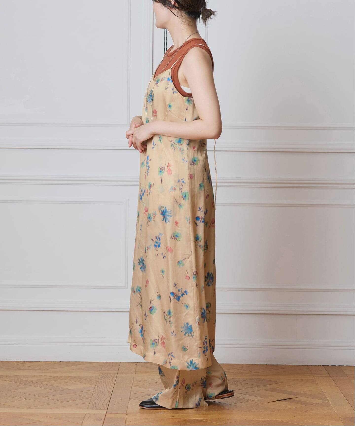 IENA LA BOUCLE ボタニカルプリントキャミソールドレス（ワンピース 