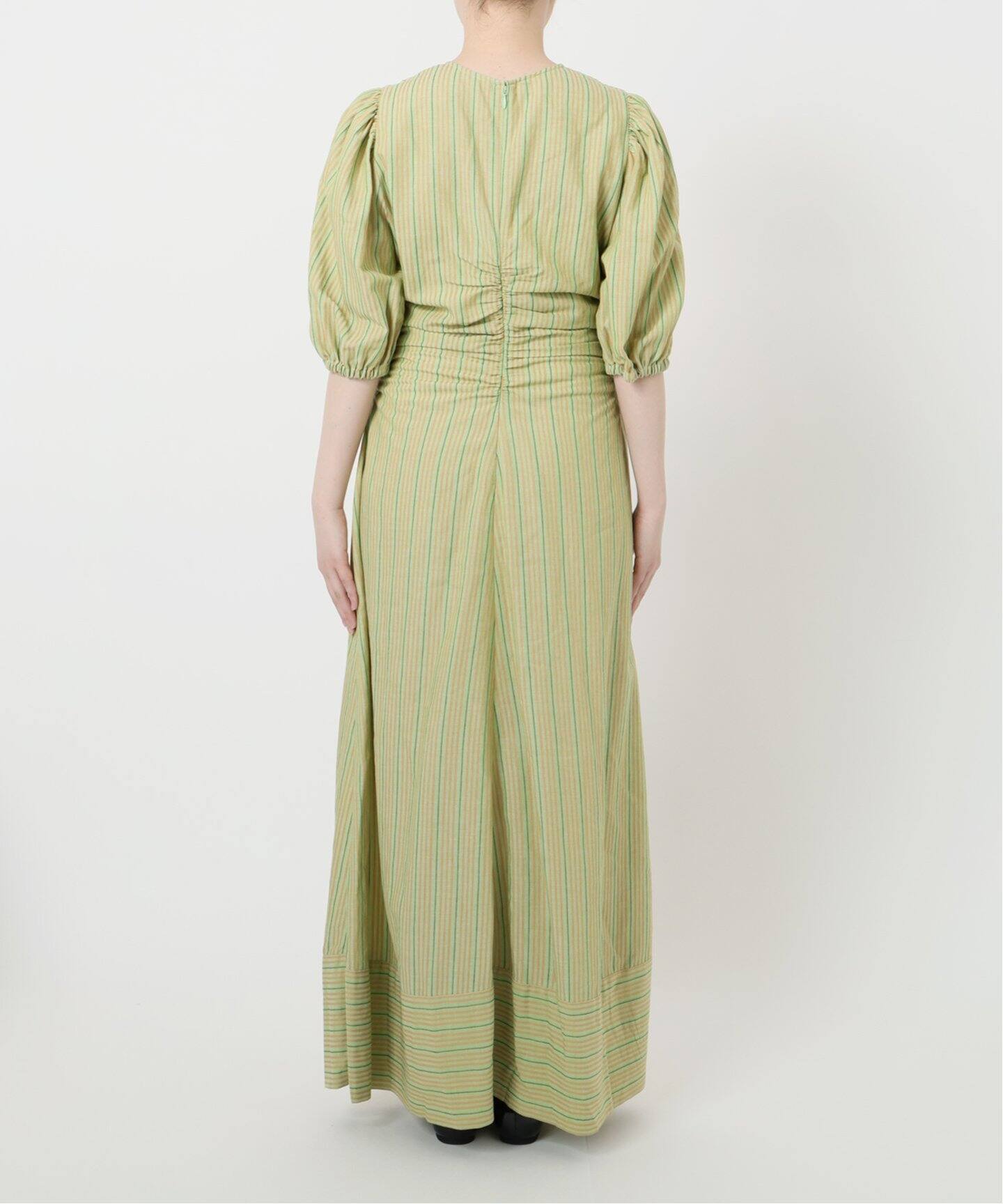 IENA LA BOUCLE ストライプギャザーワンピース（ワンピース）｜IENA