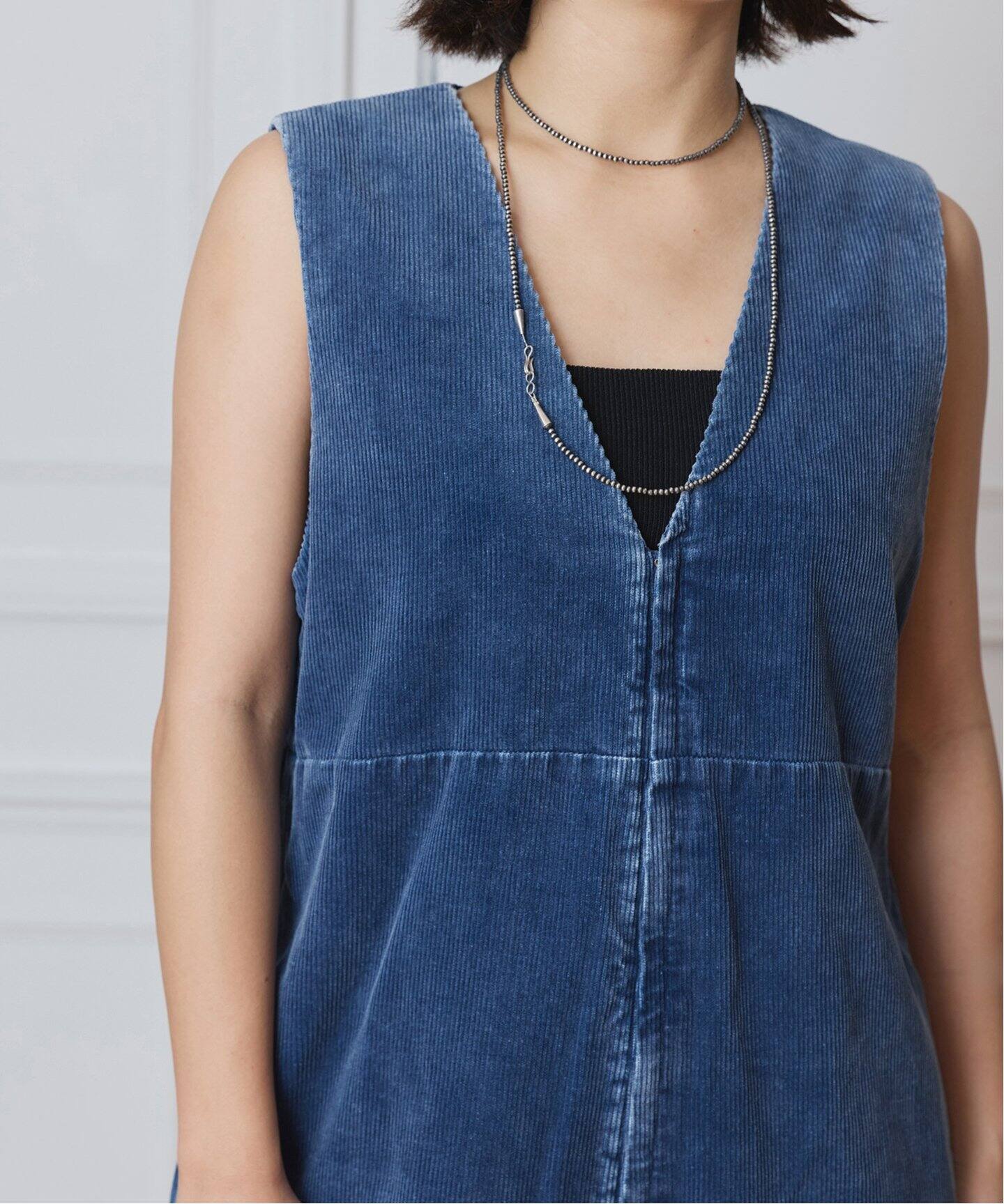 予約》IENA LA BOUCLE インディゴコーデュロイオールインワン