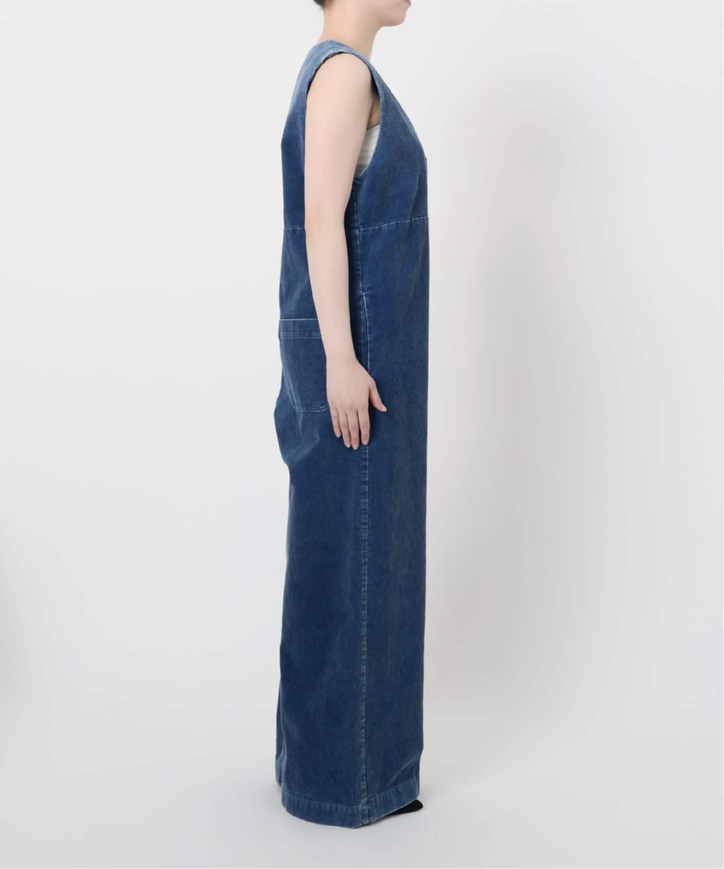 IENA LA BOUCLE インディゴコーデュロイオールインワン（つなぎ
