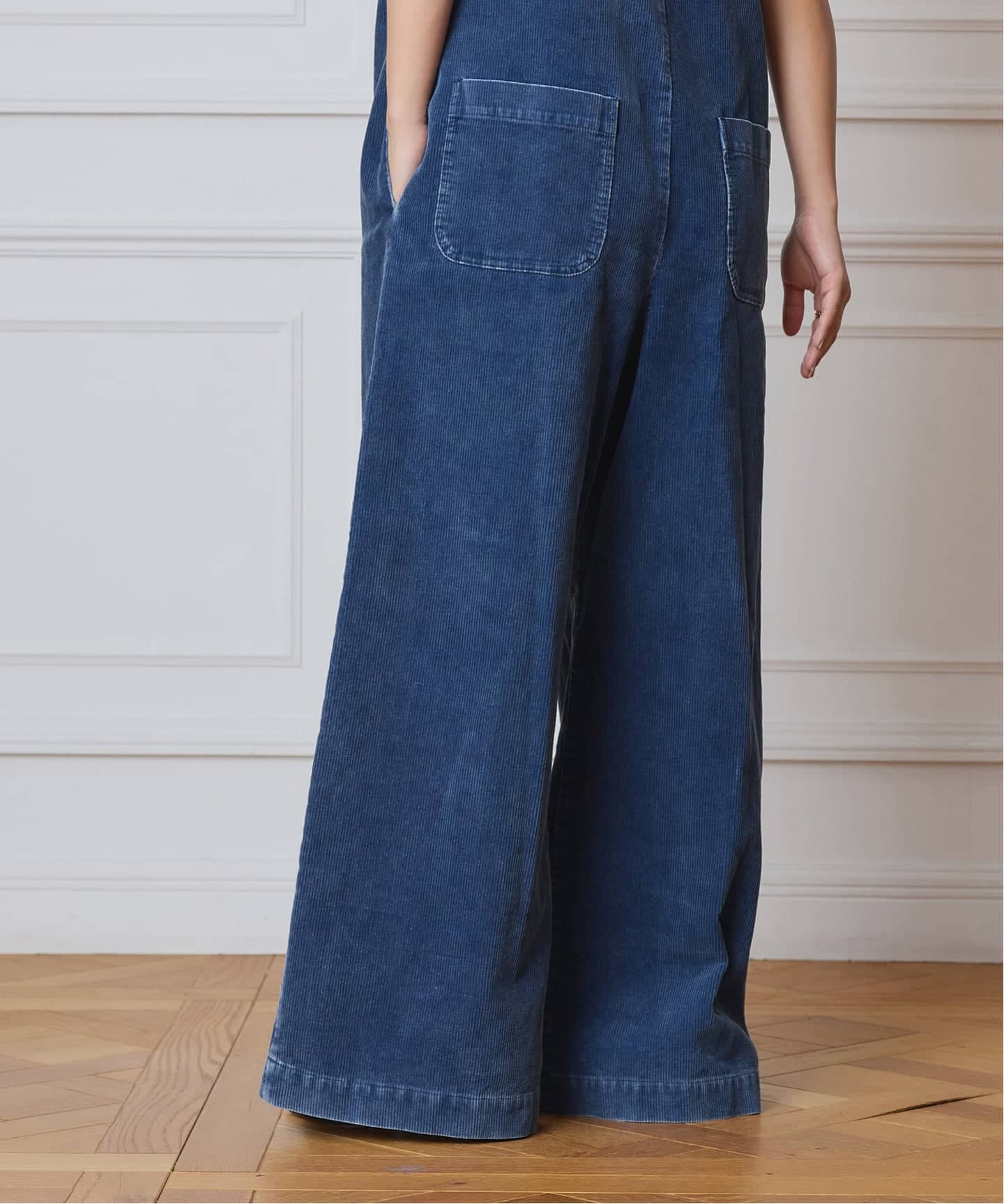 IENA LA BOUCLE デニムオーバーオール◆インディゴ 追加予約》IENA LA BOUCLE インディゴコーデュロイ